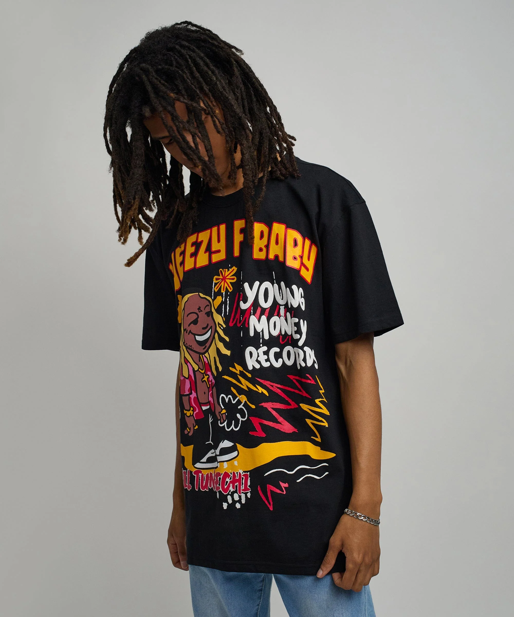 Lil Wayne Real GS Front And Back Print Short Sleeve Tee - Black - Image 5