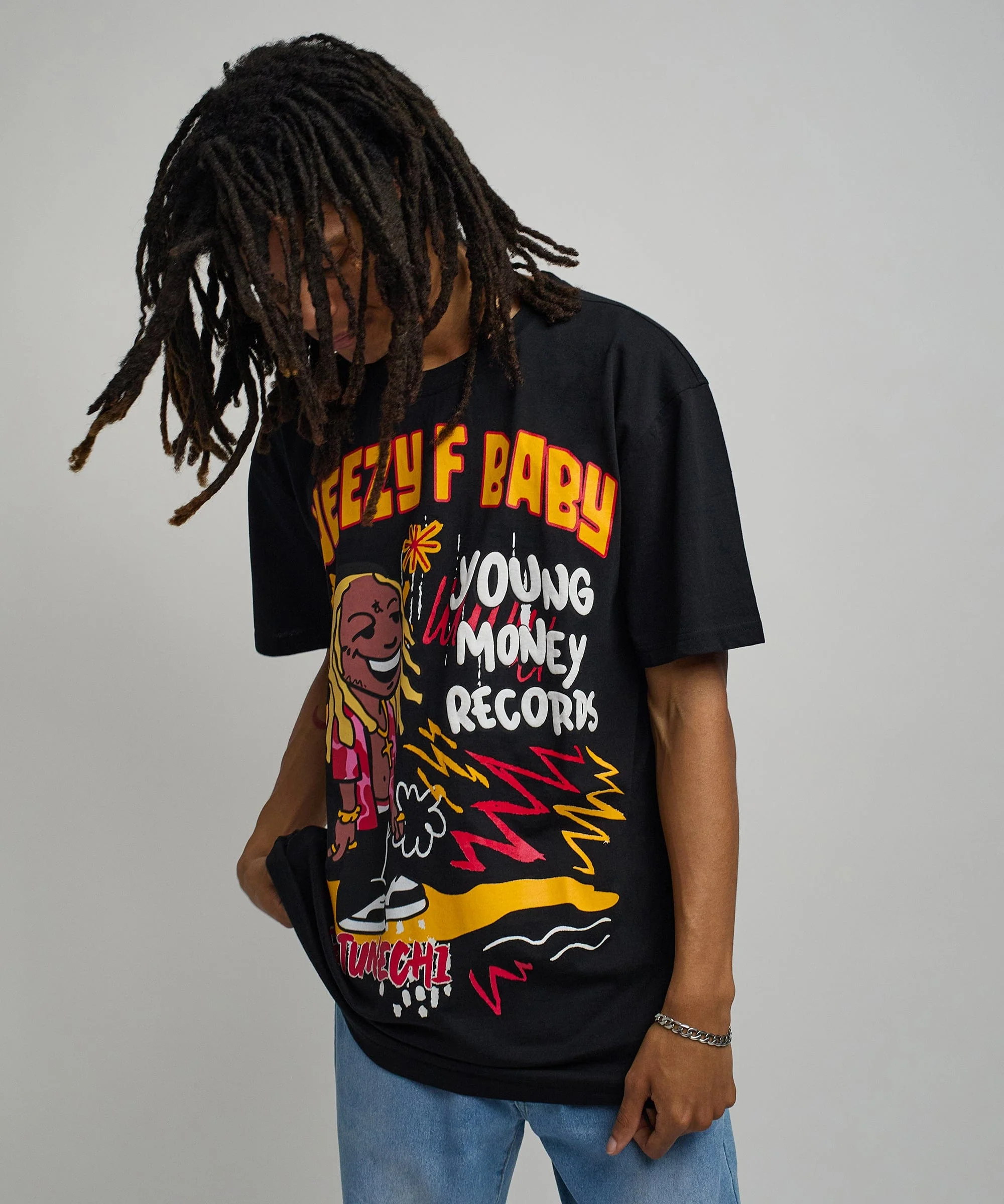 Lil Wayne Real GS Front And Back Print Short Sleeve Tee - Black - Image 8