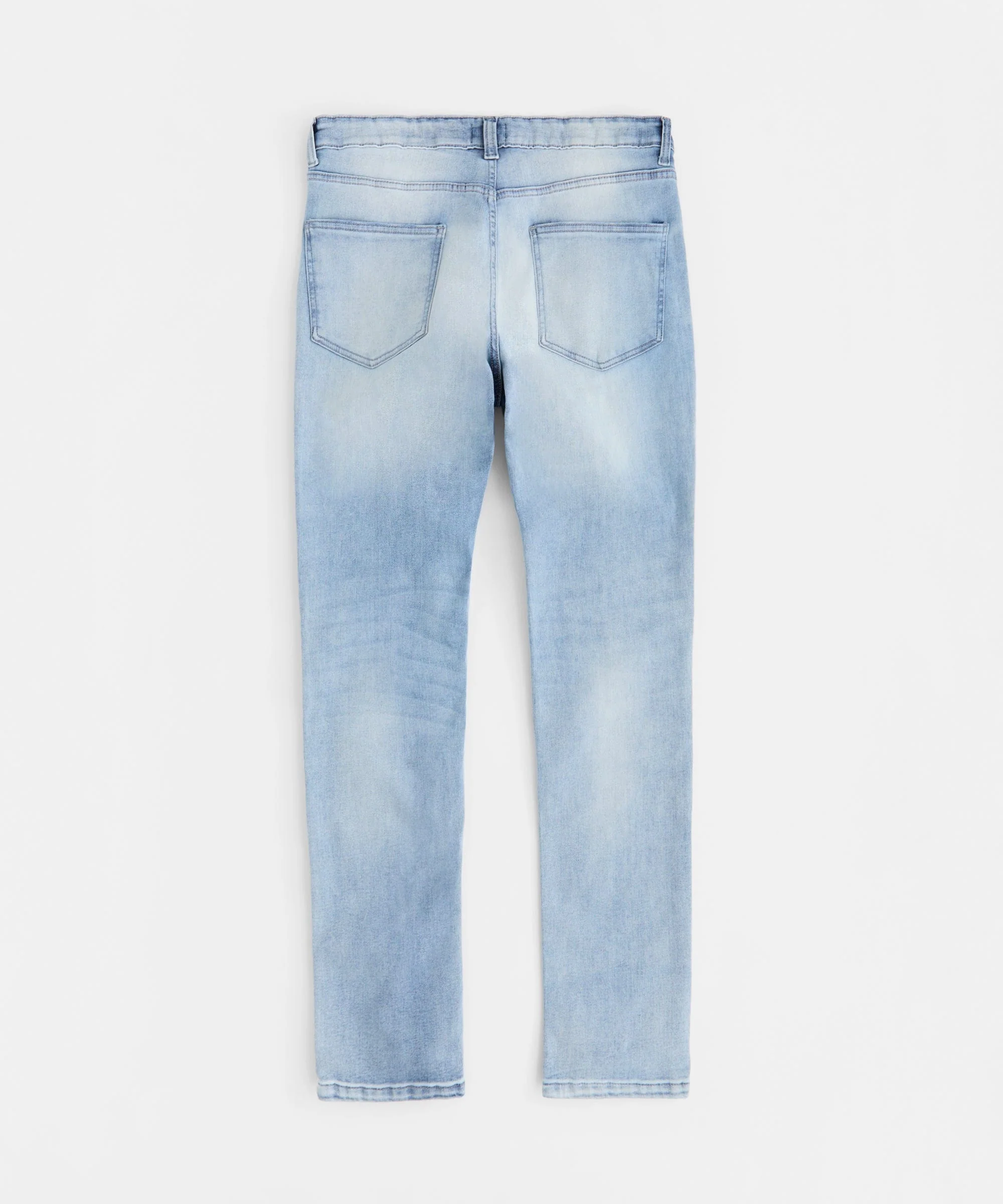 Ripped And Repaired Washed Denim Jeans - Light Blue - Image 5