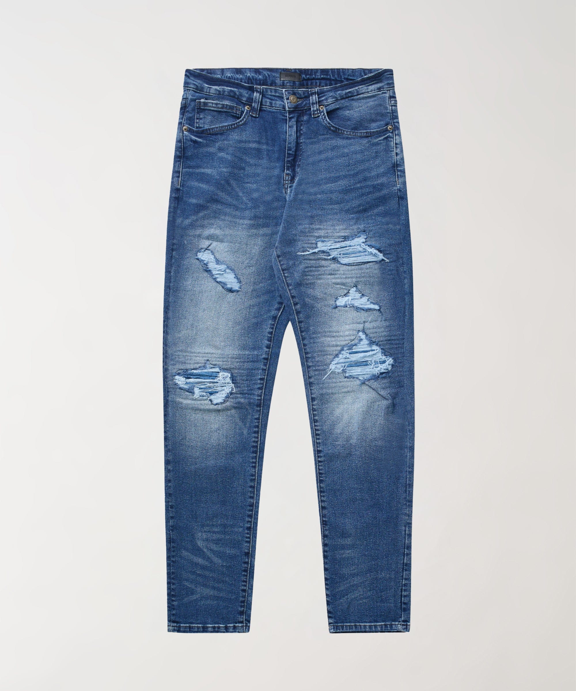 Rip And Repair Denim Jeans - Medium Indigo