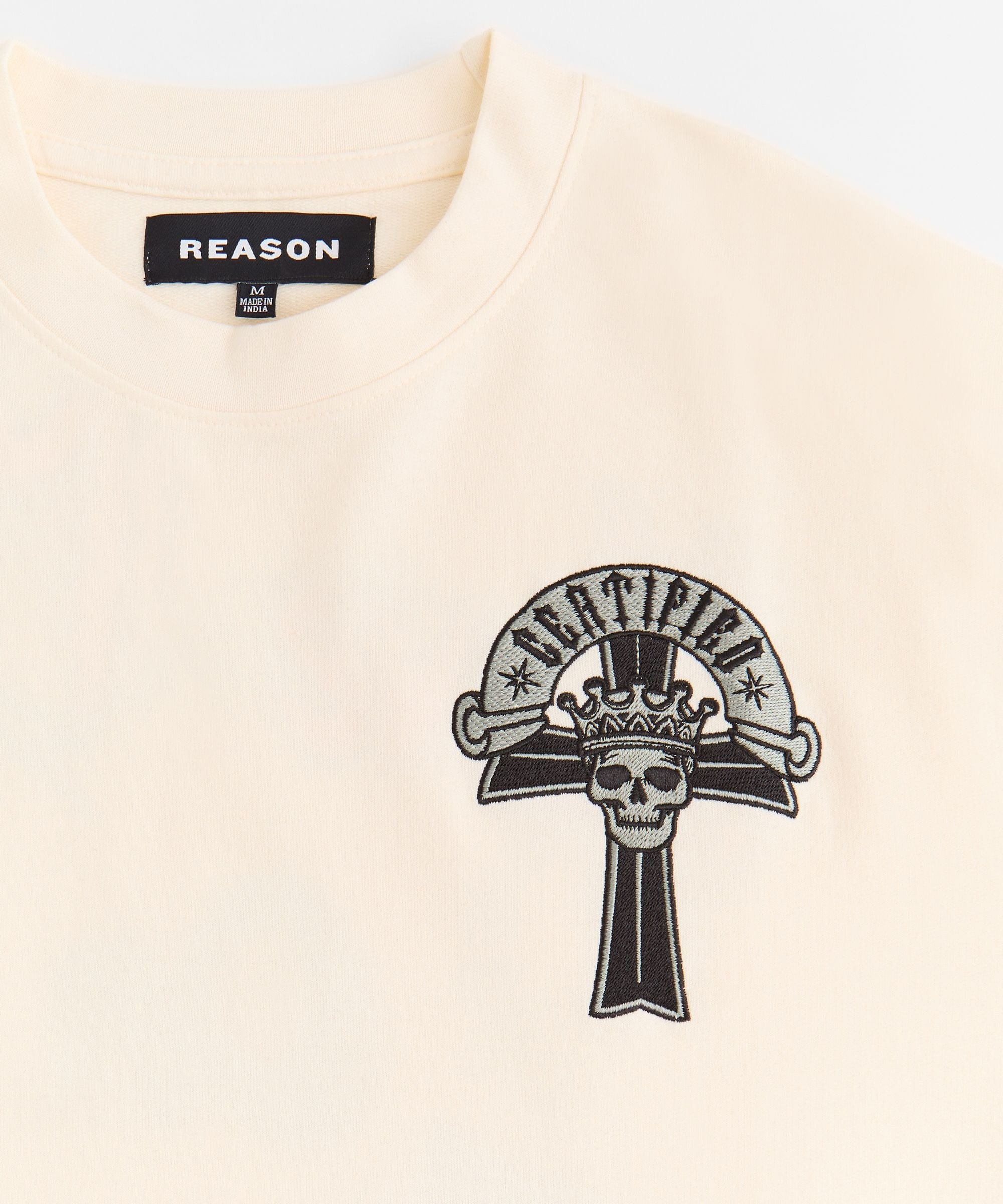 Mercy Back Print Short Sleeve Tee - Cream - Image 3