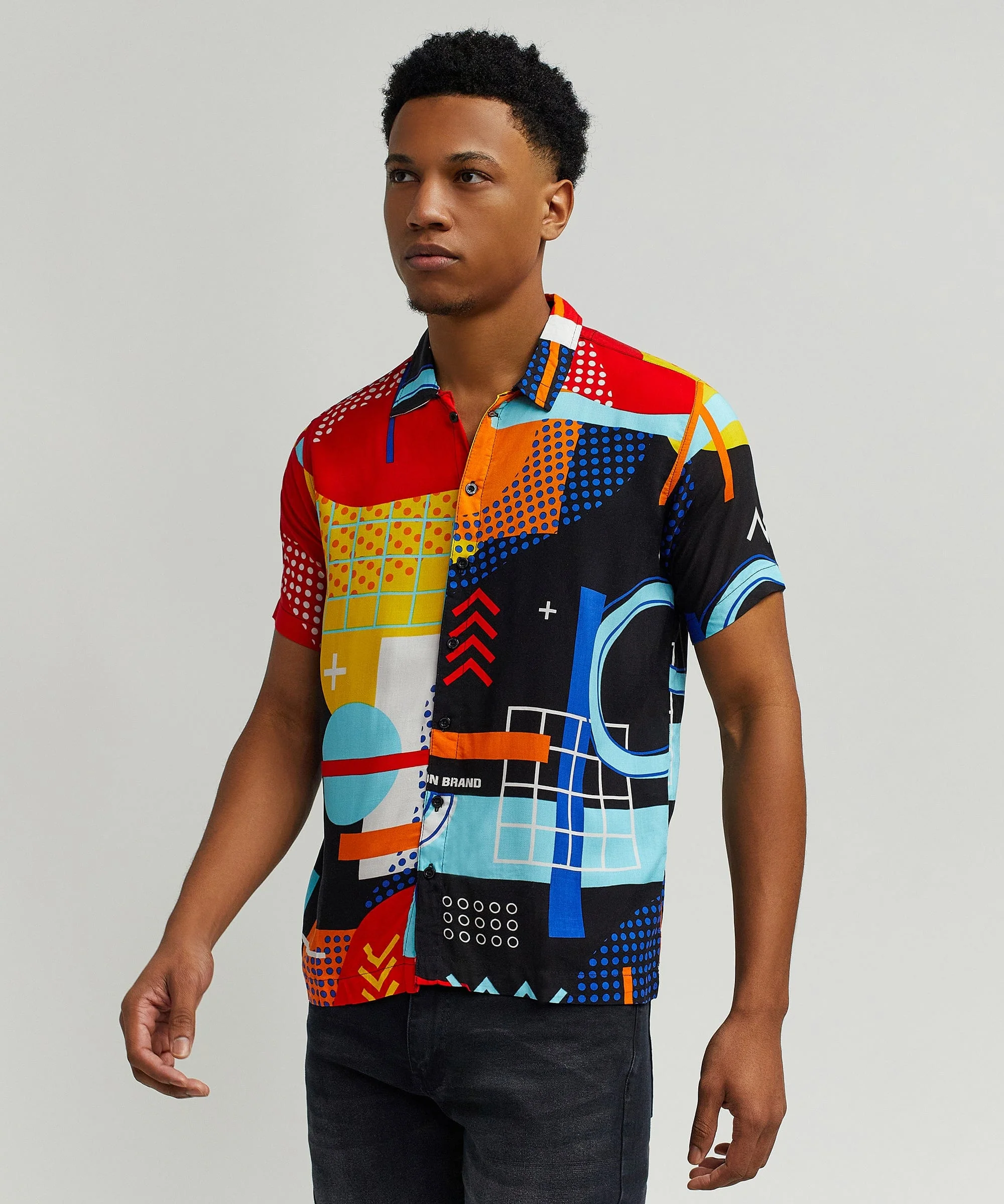 Messenger Allover Print Short Sleeve Shirt - Image 3