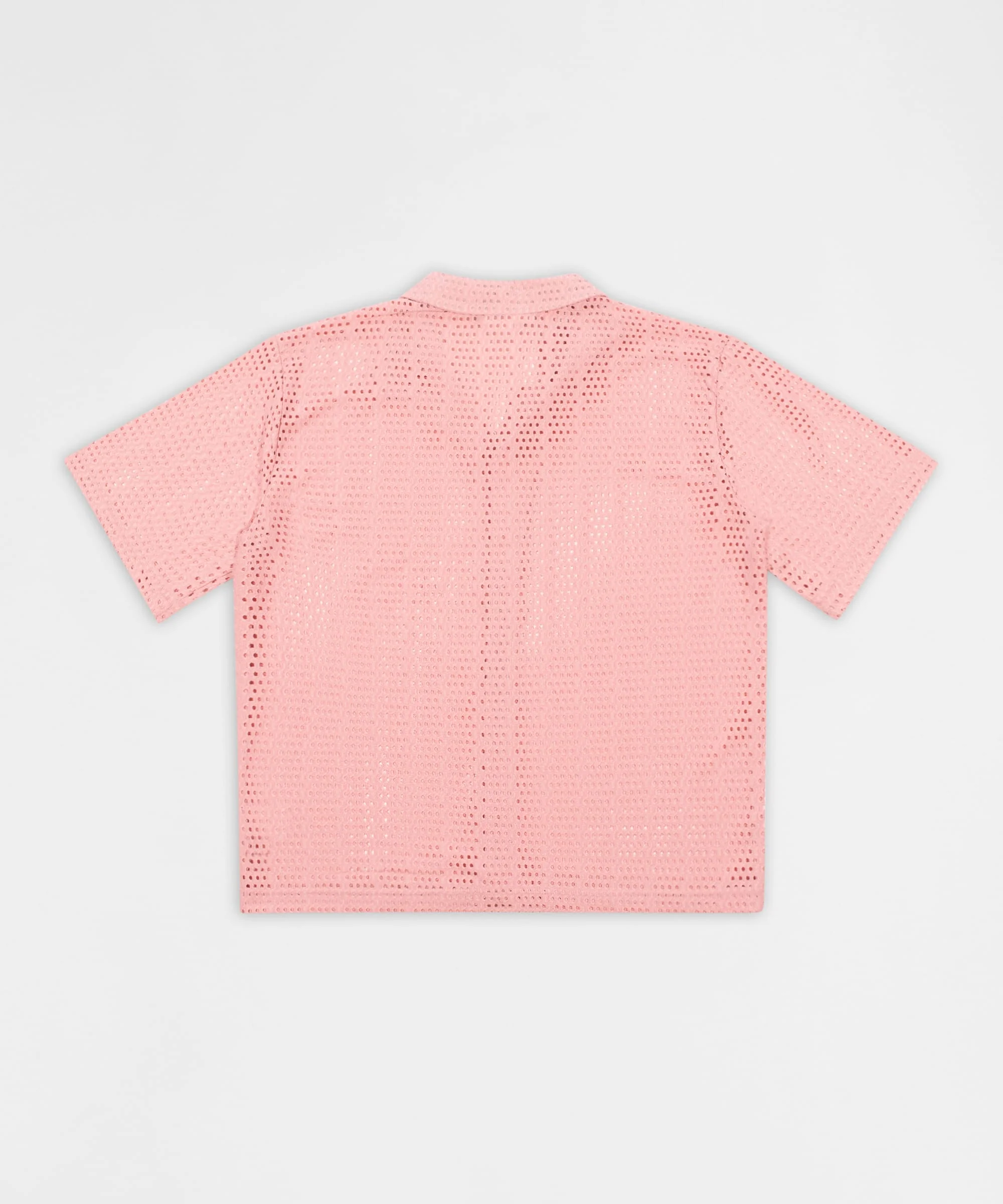 Micro Hole Woven Button Down Shirt - Pink - Image 2