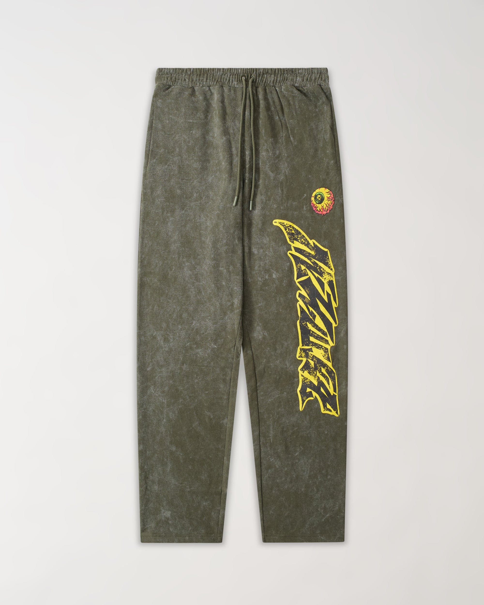 Mishka Graphic Print Washed Sweatpants - Olive Green