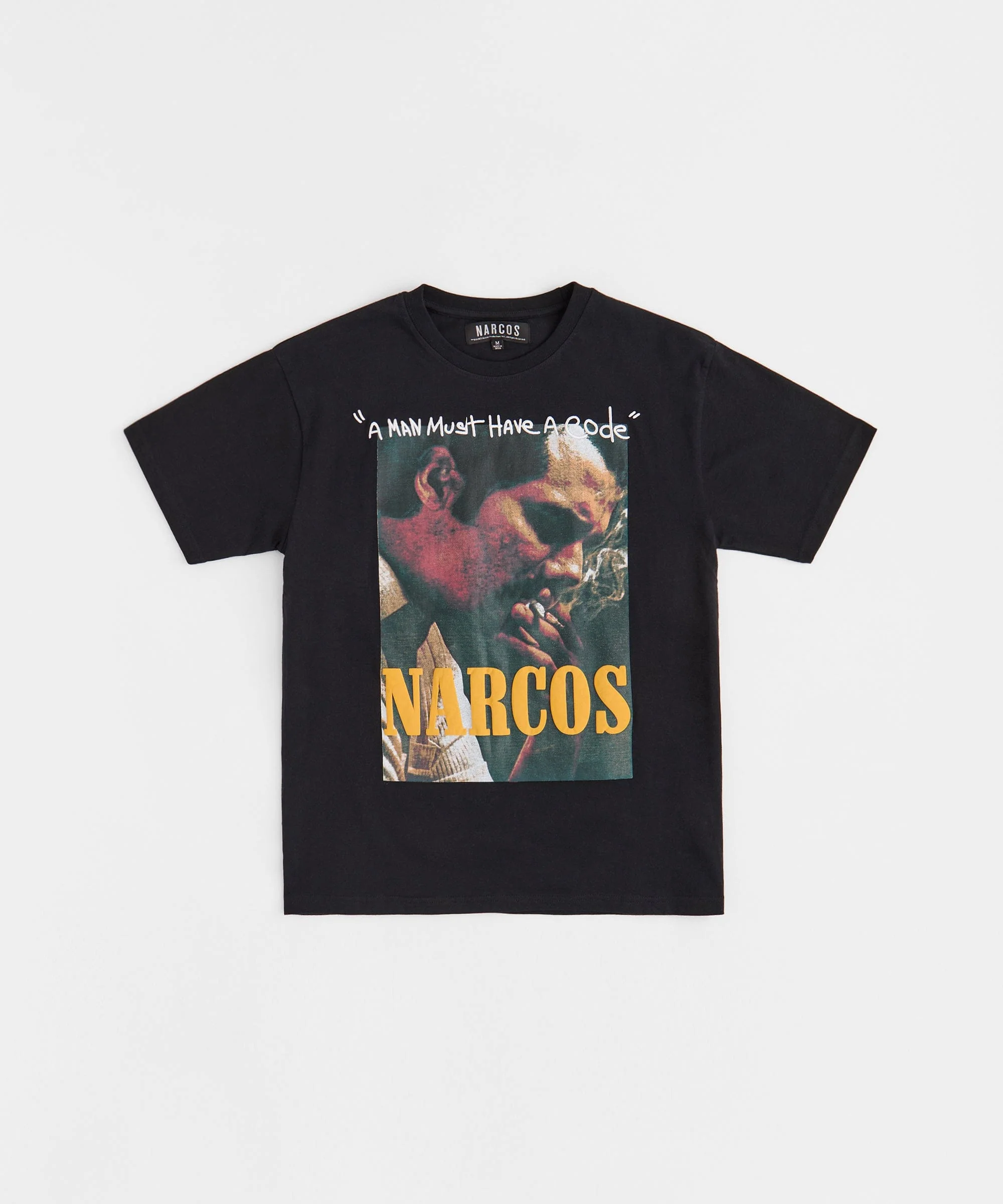Narcos Code Embroidered Short Sleeve Tee - Black