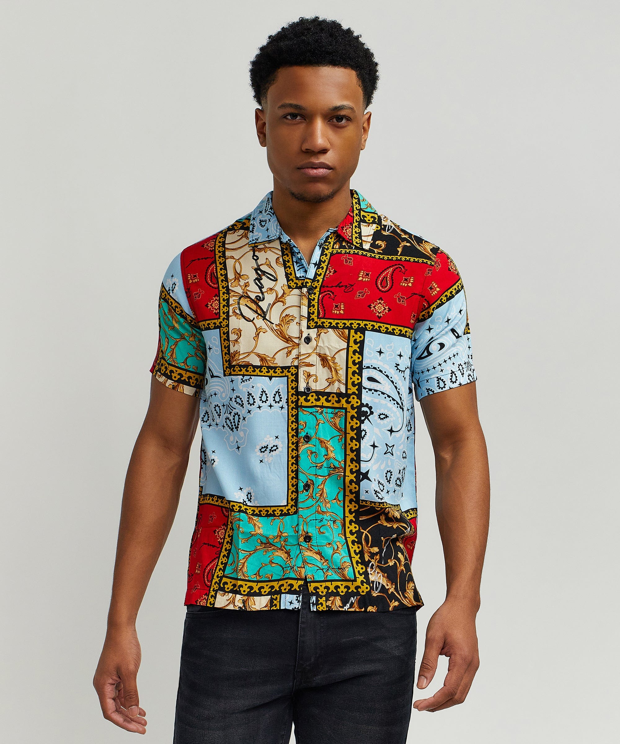 Olympian Allover Print Short Sleeve Shirt