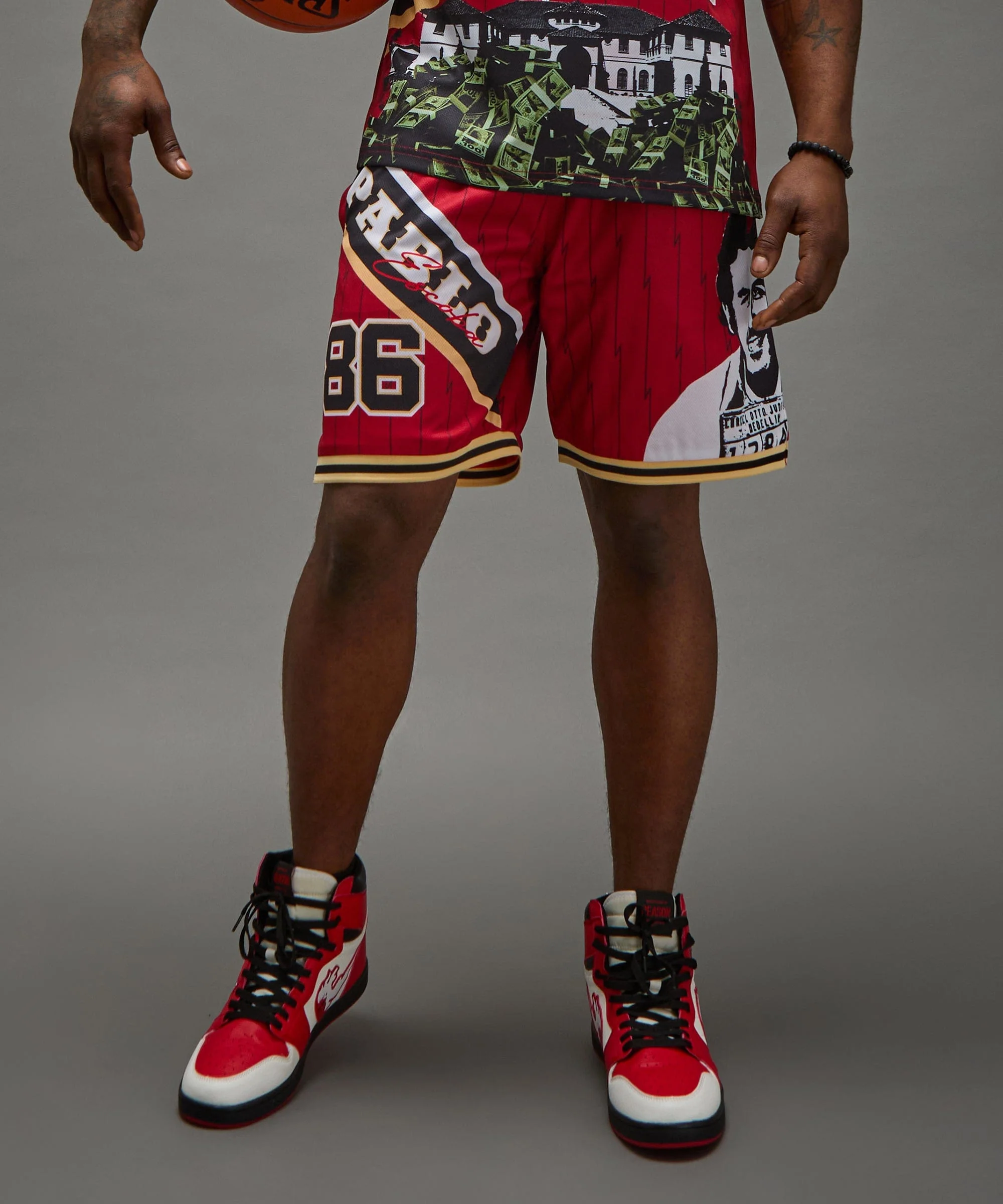 Pablo Basketball Shorts - Red - Image 6