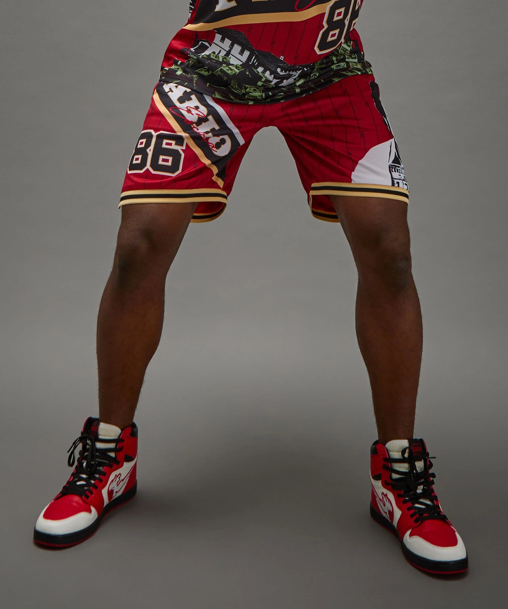 Pablo Basketball Shorts - Red - Image 9