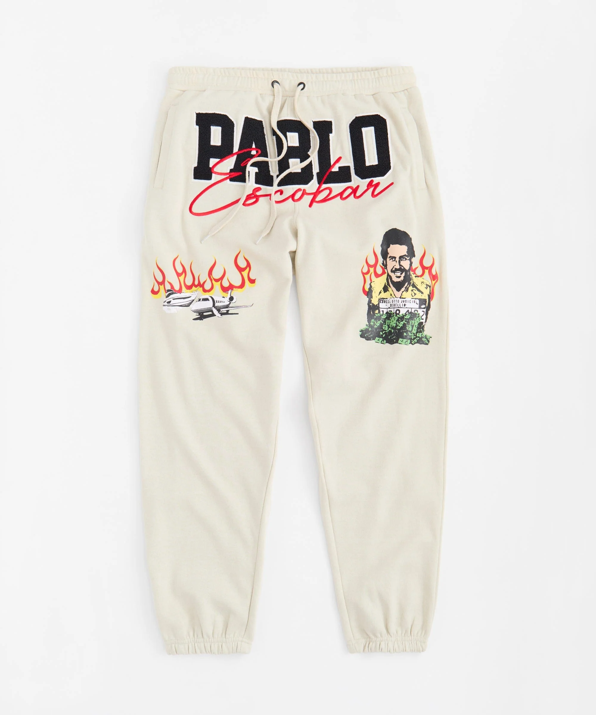 Pablo Chenille Patched Sweatpants - Khaki