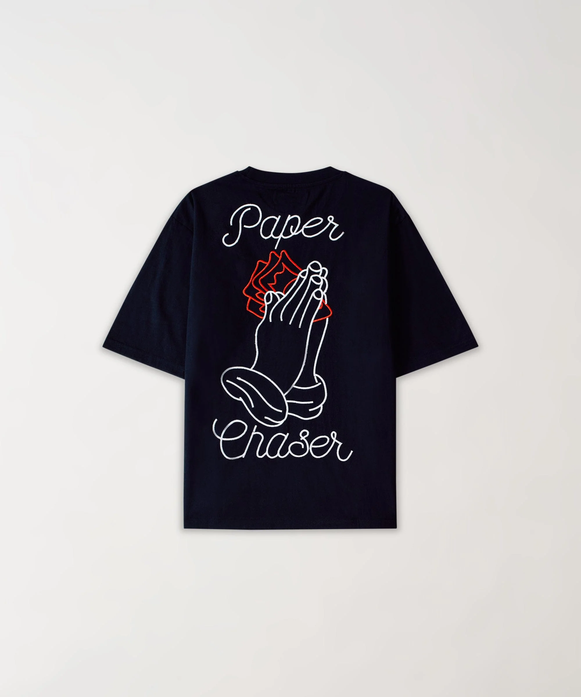 Paper Chaser Embroidered Short Sleeve Tee - Black