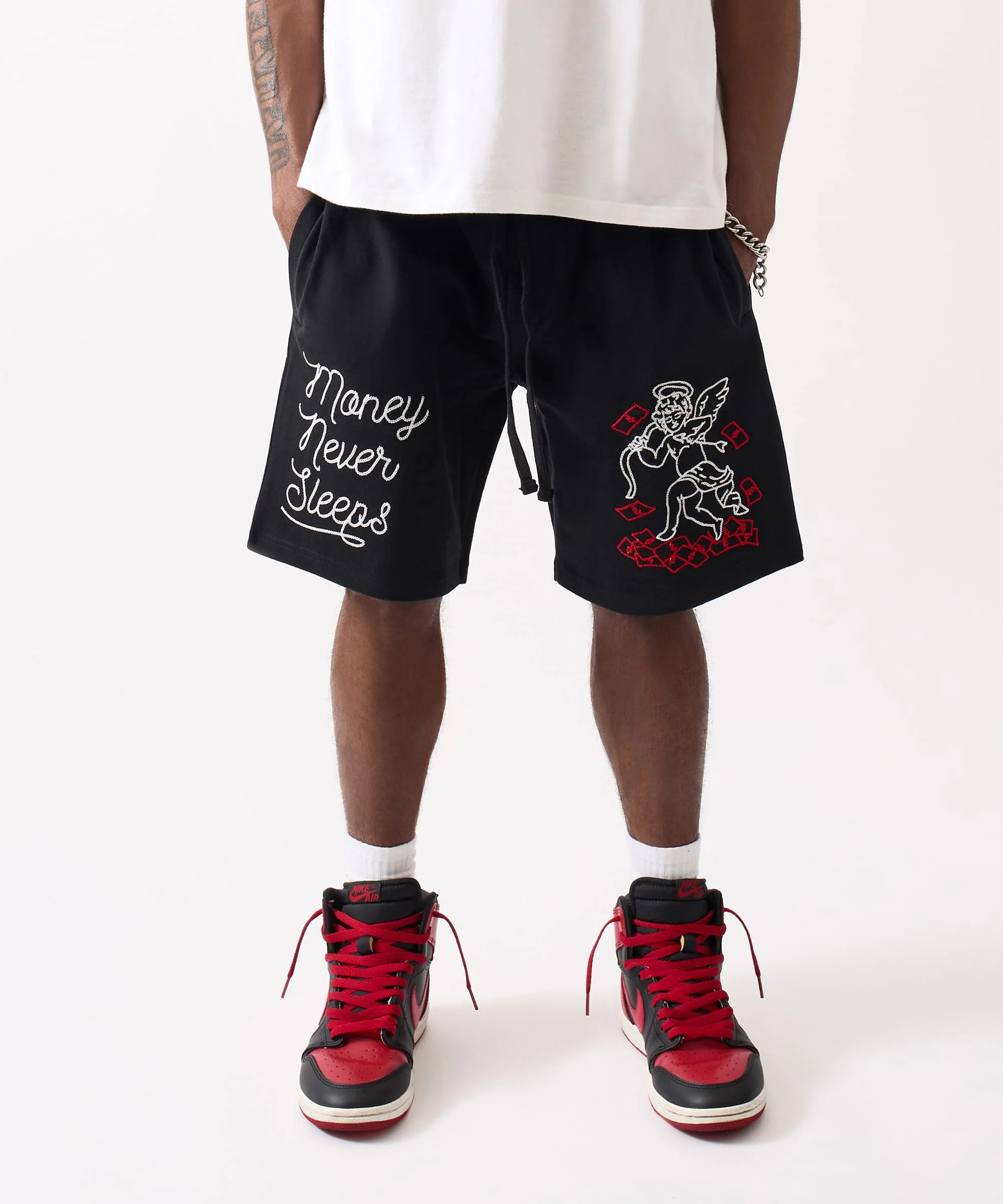 Paper Chaser Embroidered Short - Black - Image 2