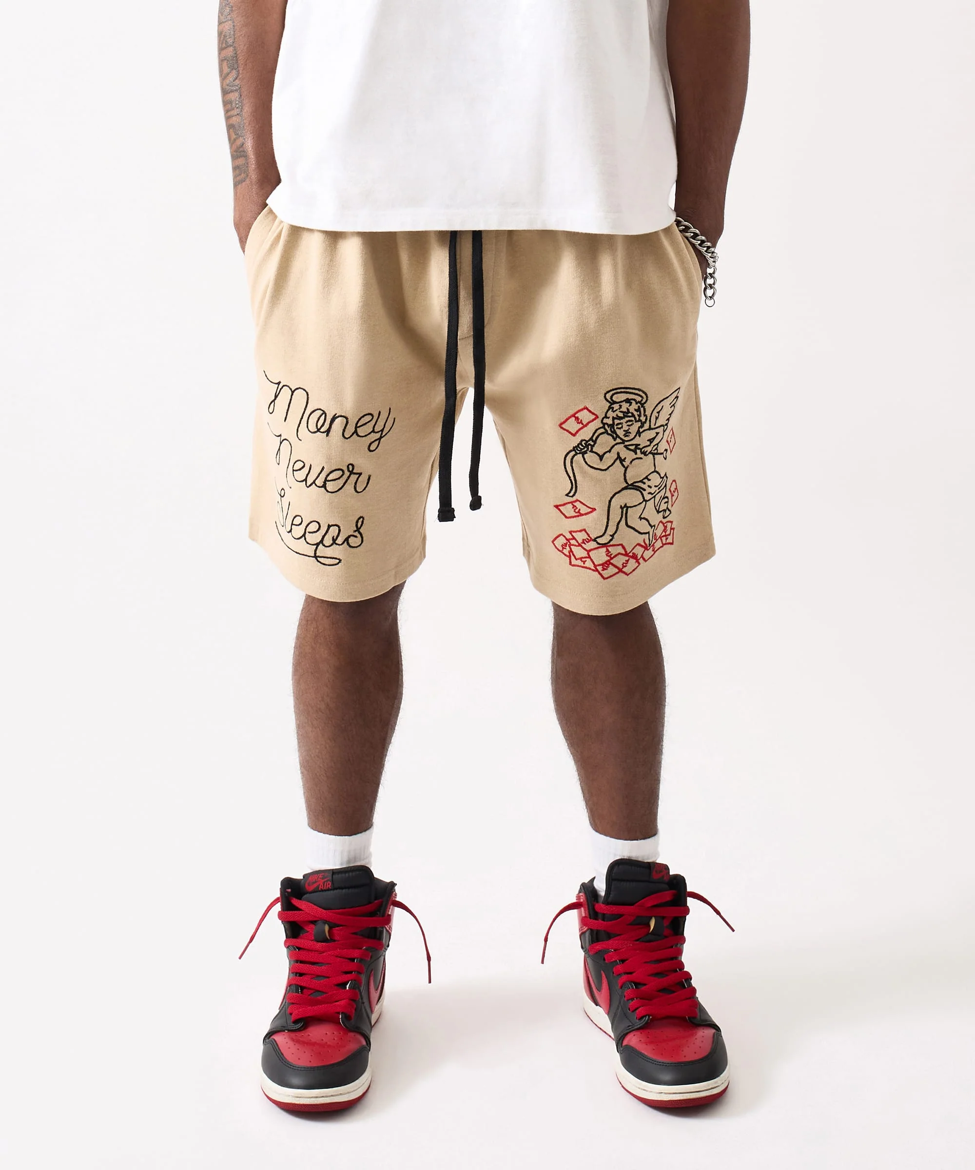 Paper Chaser Embroidered Short - Khaki - Image 2