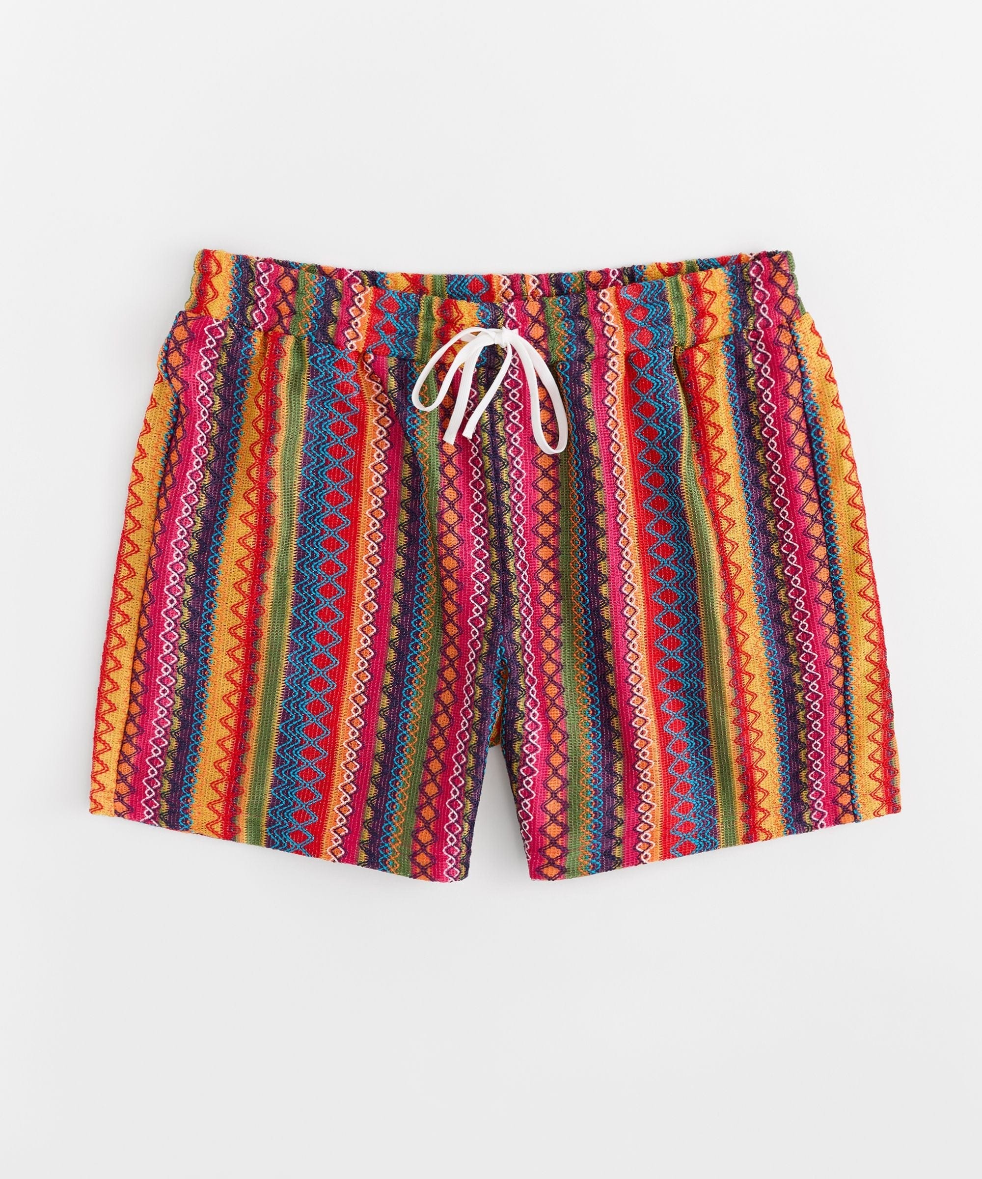 Plus Size Women Textured Shorts