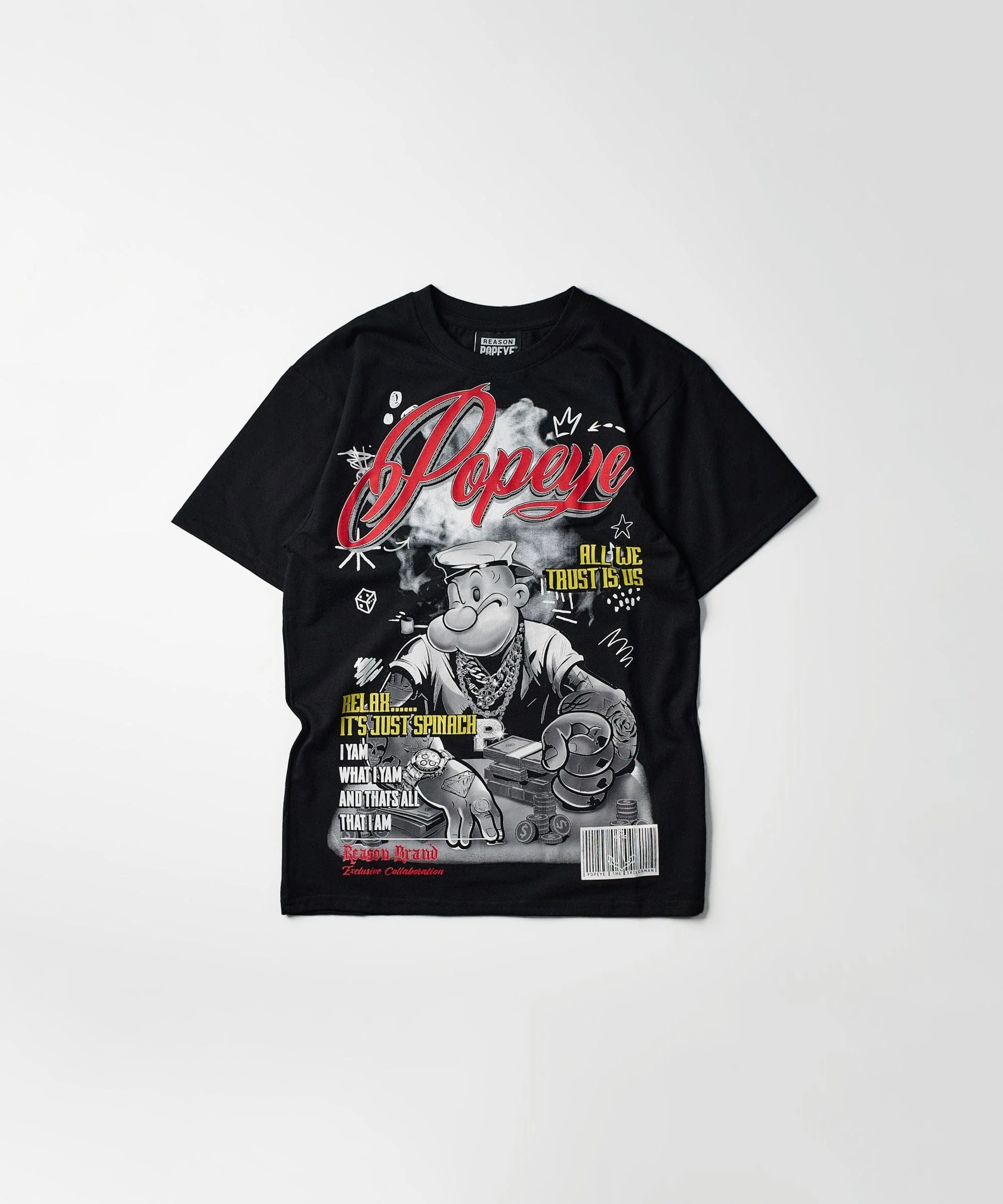 Kids Popeye Boss Short Sleeve Tee - Black