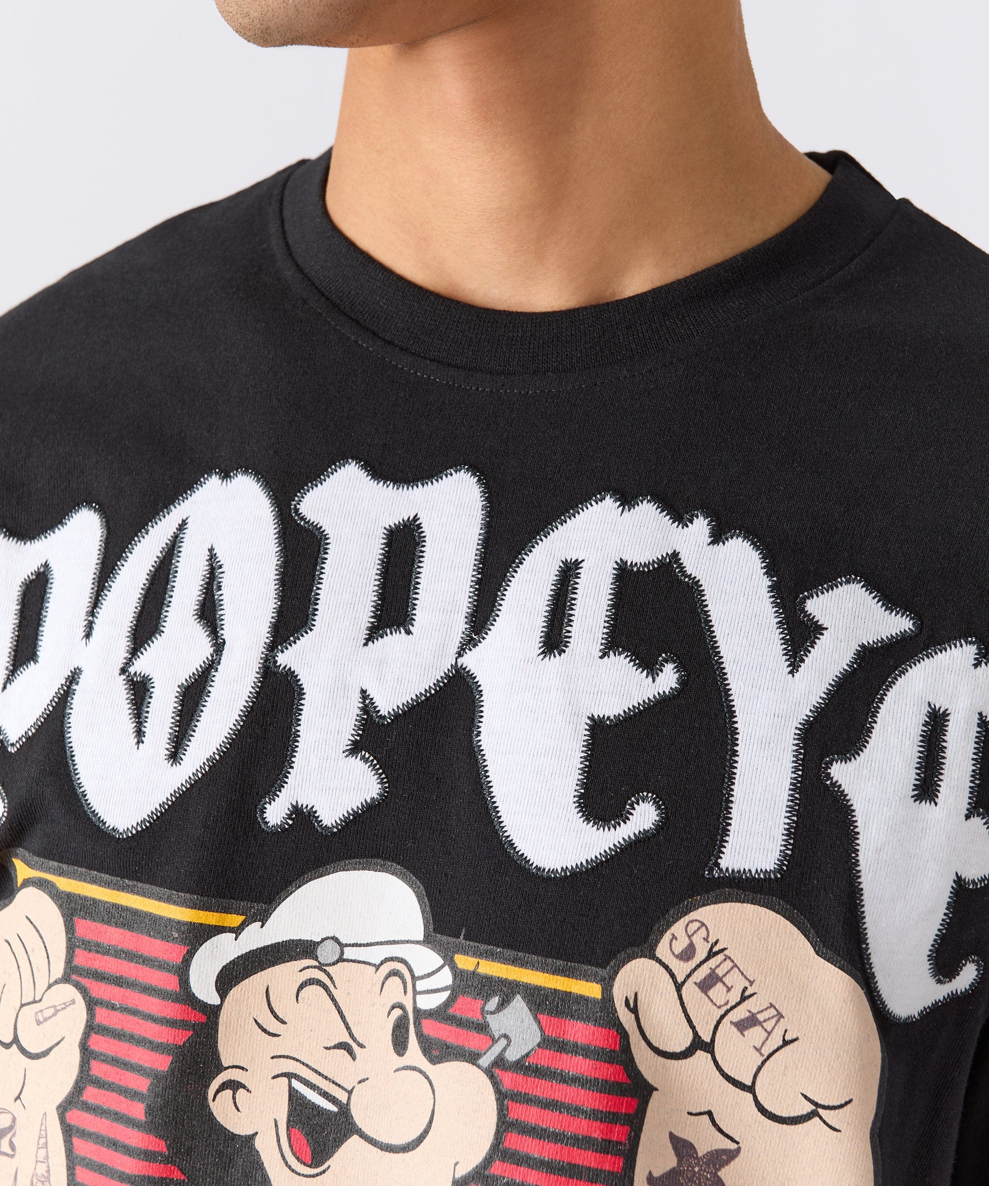 Popeye Crest Short Sleeve Tee - Black - Image 3