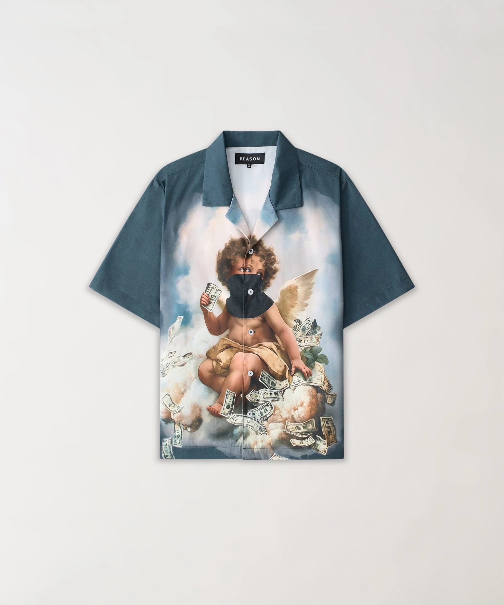 Printed Cherub Twill Button Down Shirt