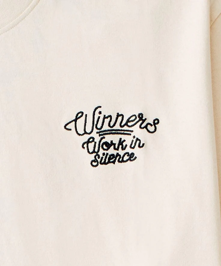 Paper Chaser Embroidered Short Sleeve Tee - Khaki - Image 4