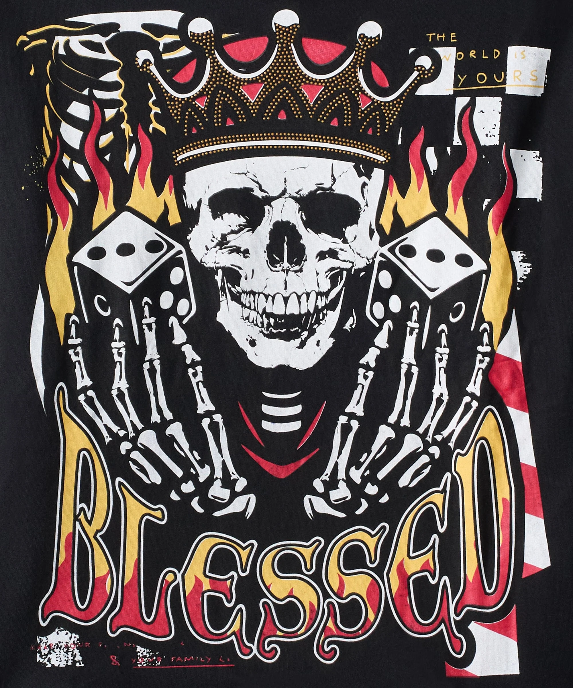 Rhinestone Blessed Hoodie - Black - Image 2