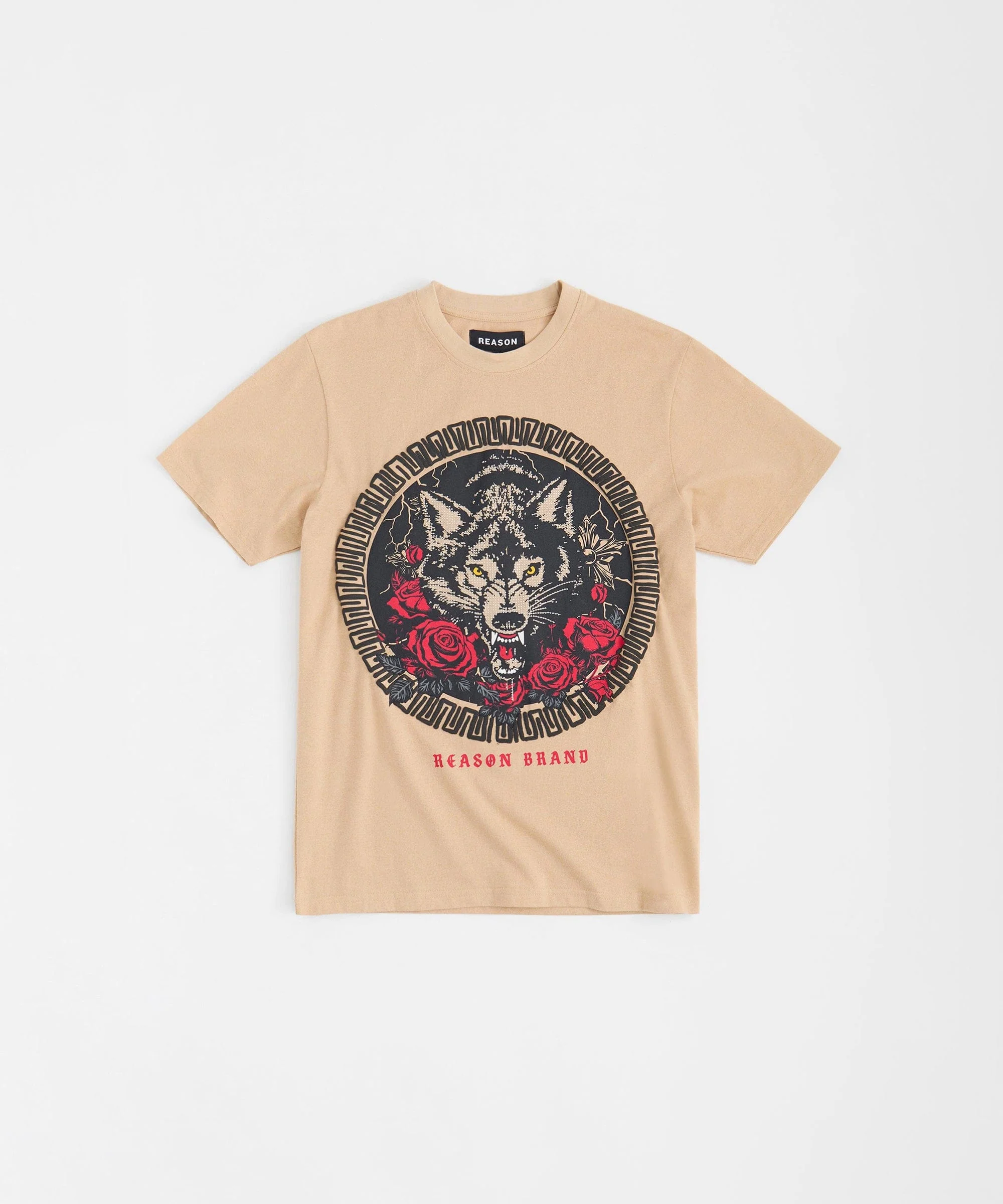Rhinestone Short Sleeve Tee - Khaki