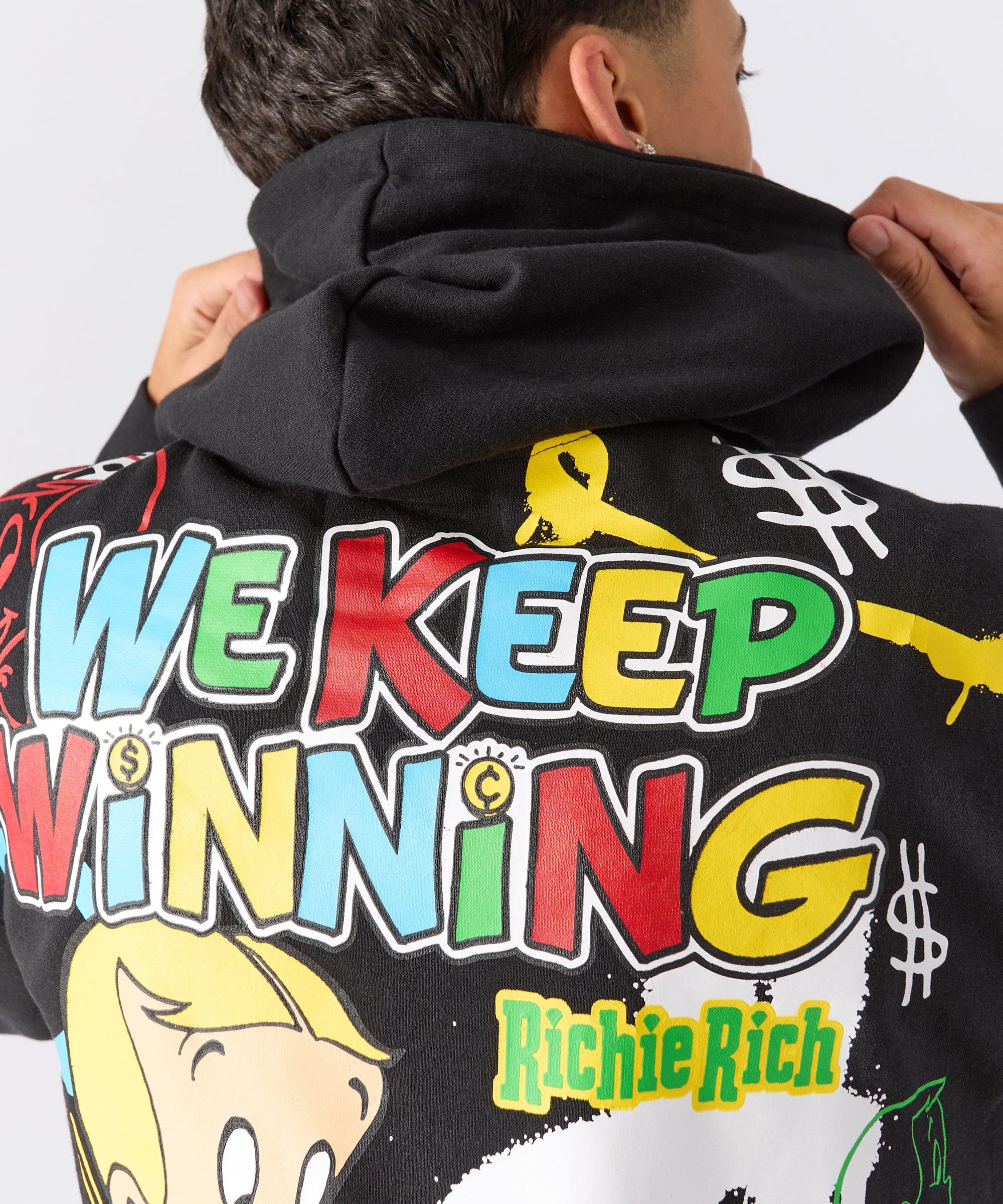 Richie Rich Embroidered Hoodie - Black - Image 7