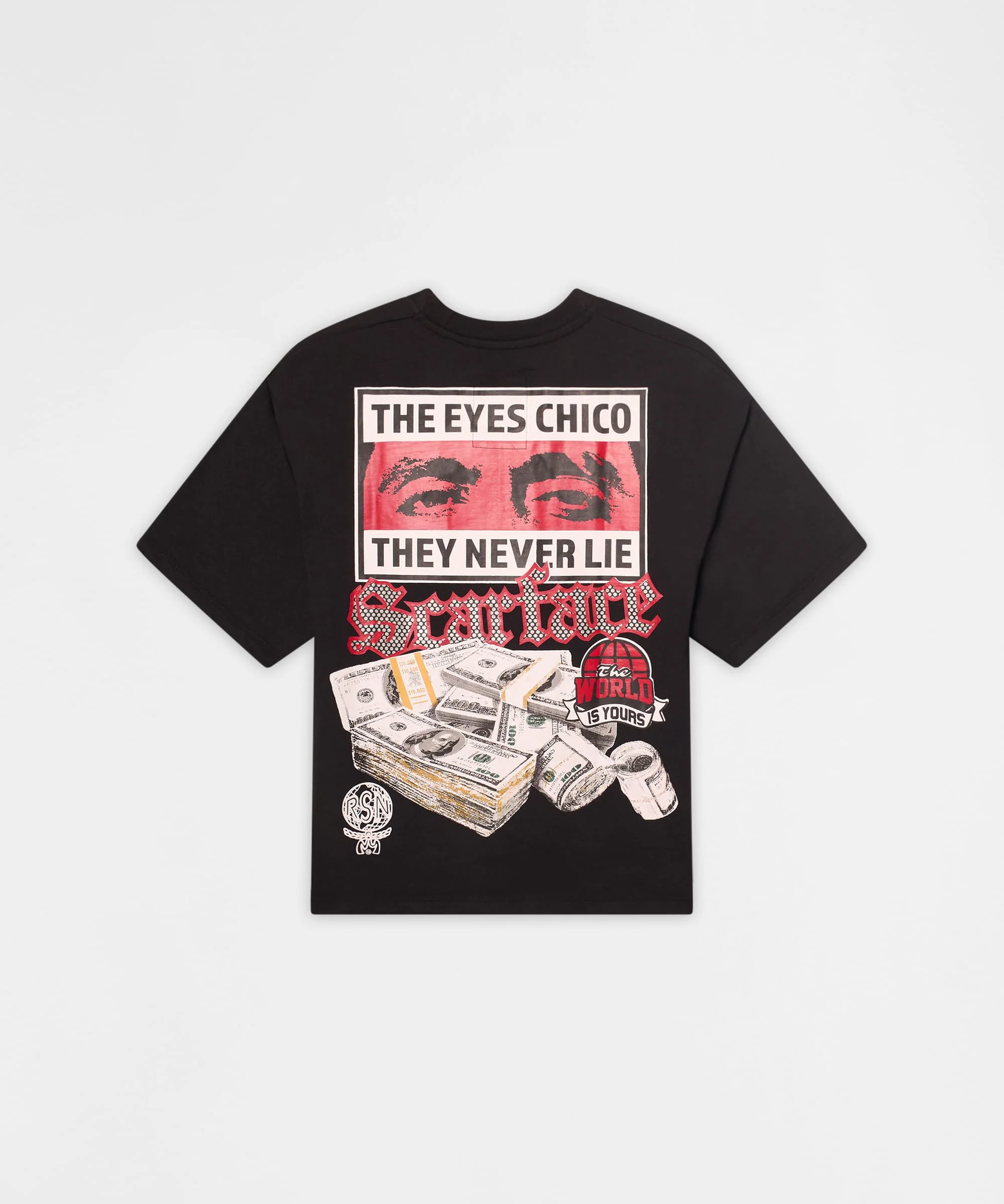 Scarface Chico Back Print Short Sleeve Tee - Black