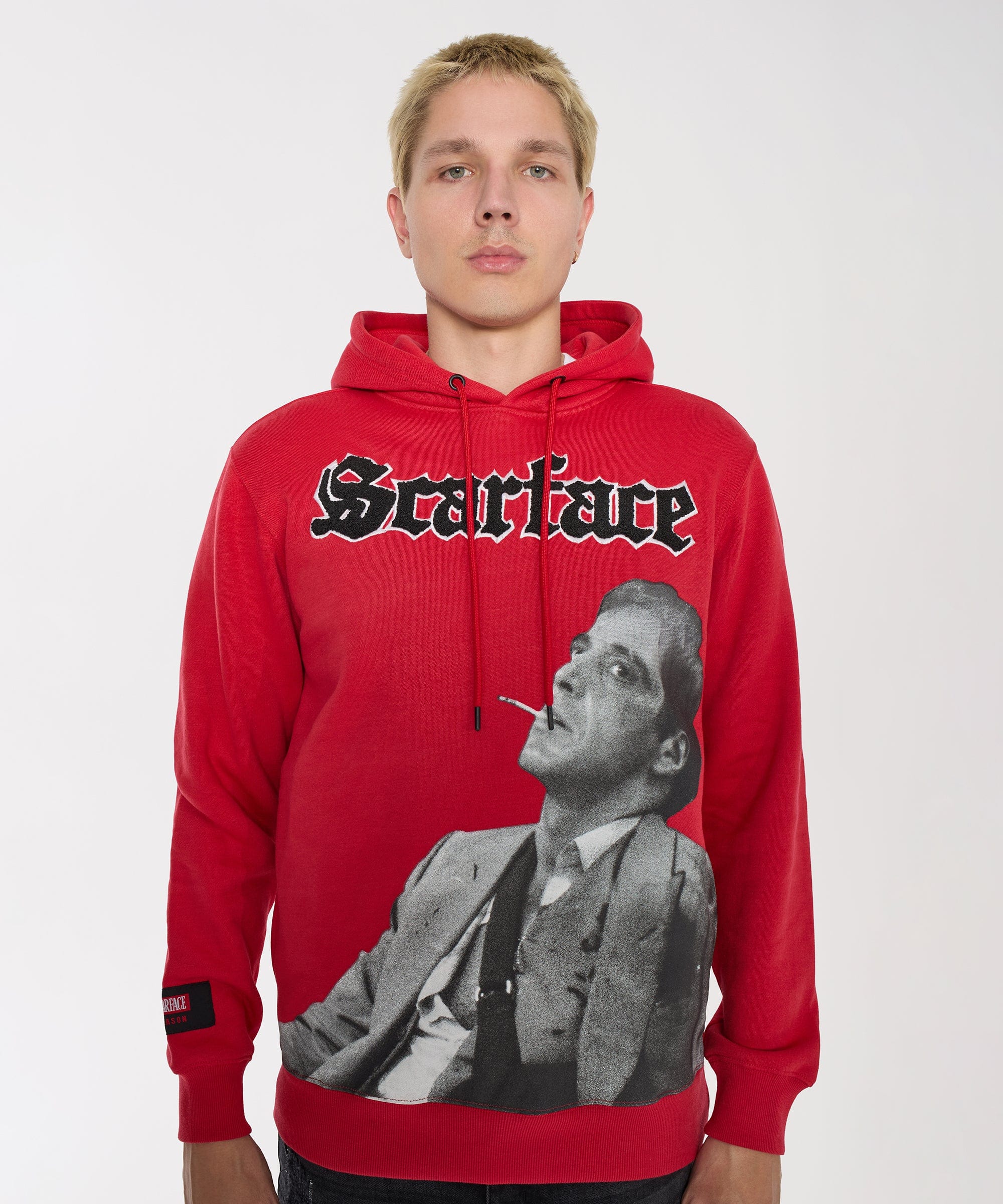 Scarface Old English Chenille Hoodie - Red - Image 5