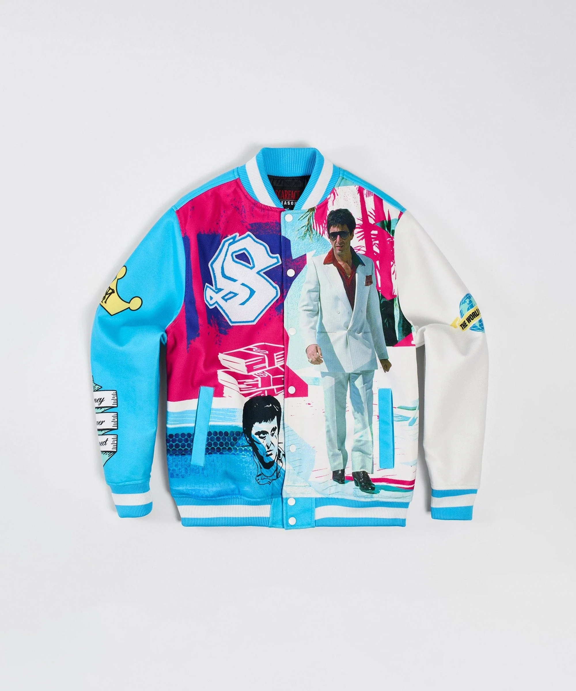 Scarface Retro Varsity Jacket - Blue