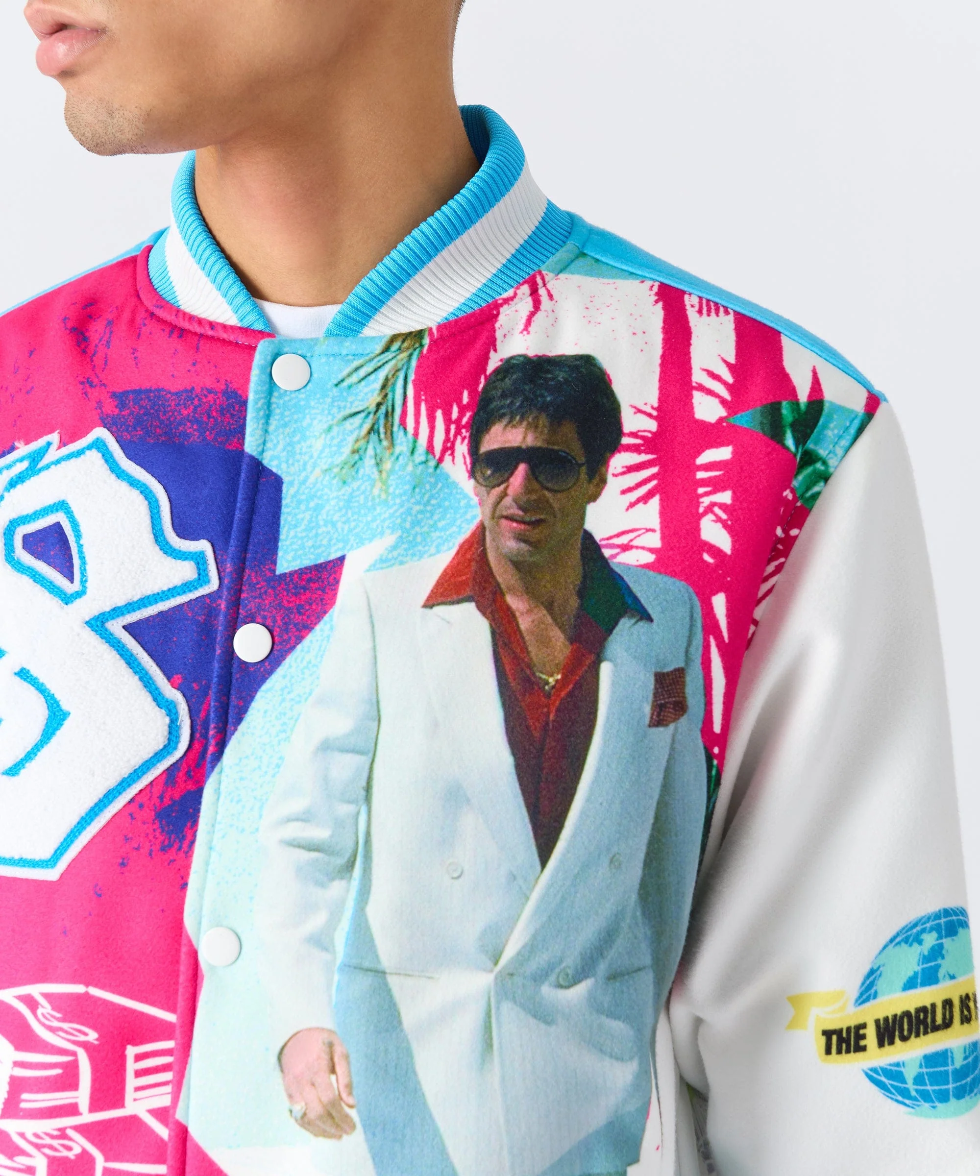 Scarface Retro Varsity Jacket - Blue - Image 3