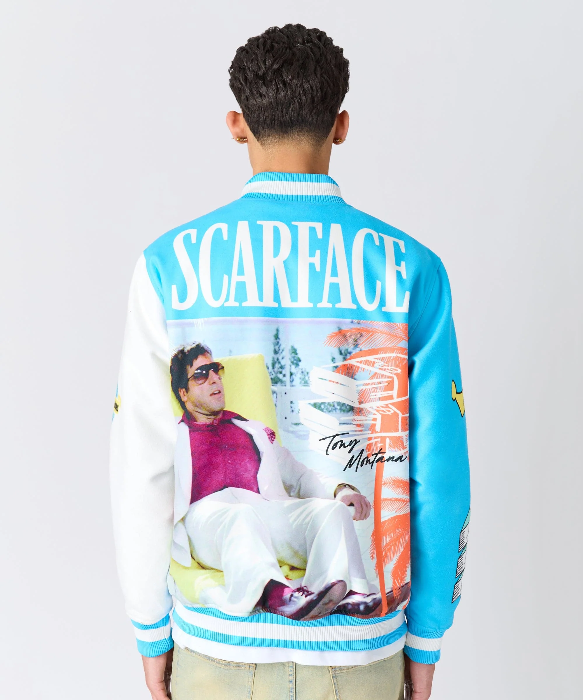 Scarface Retro Varsity Jacket - Blue - Image 7