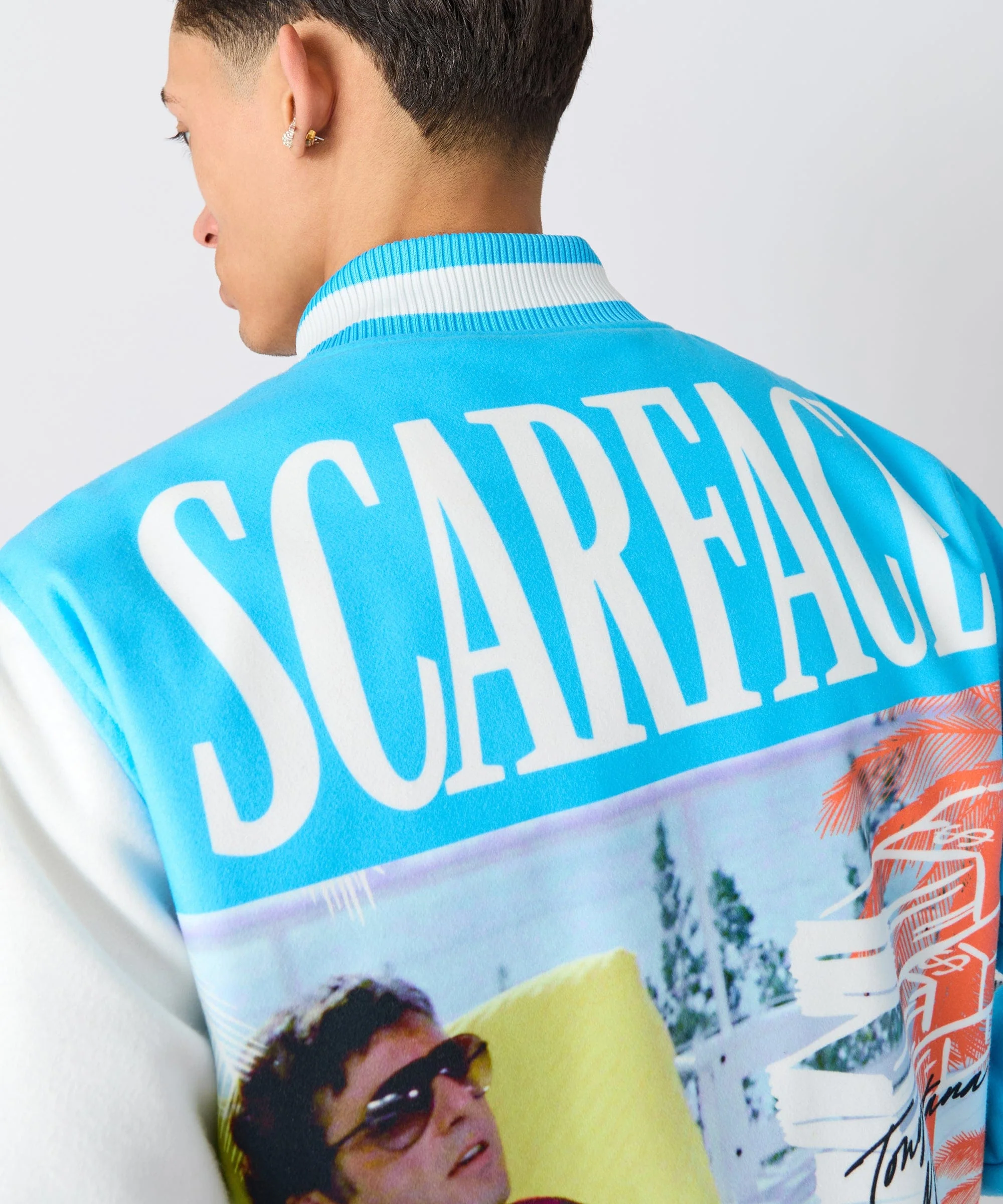 Scarface Retro Varsity Jacket - Blue - Image 8