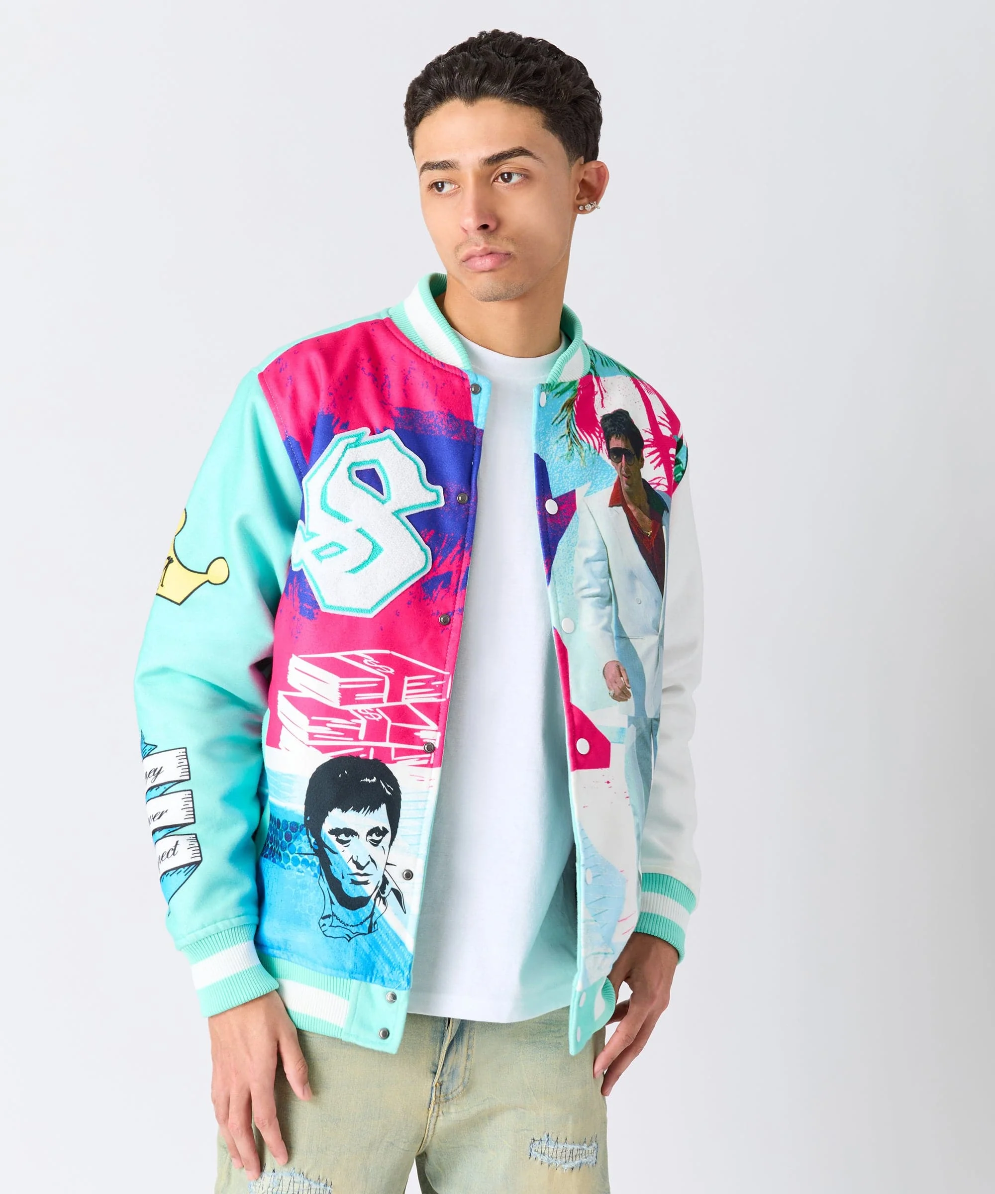 Scarface Retro Varsity Jacket - Multi - Image 4