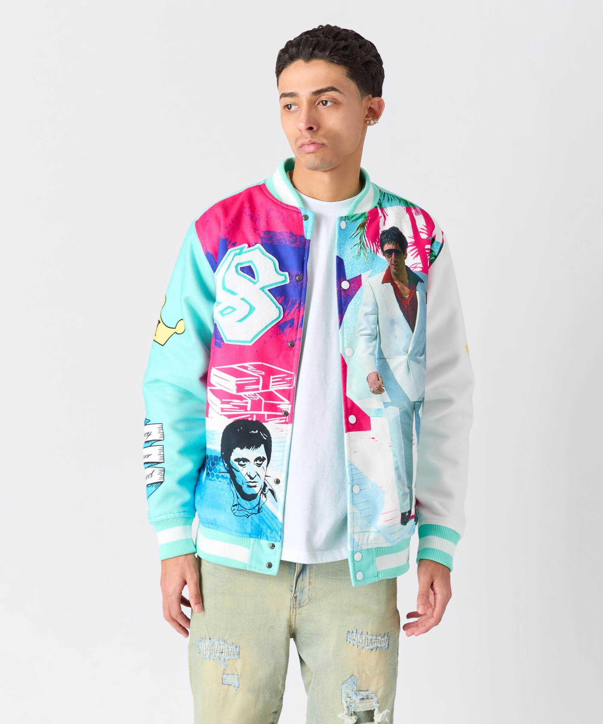 Scarface Retro Varsity Jacket - Multi - Image 6