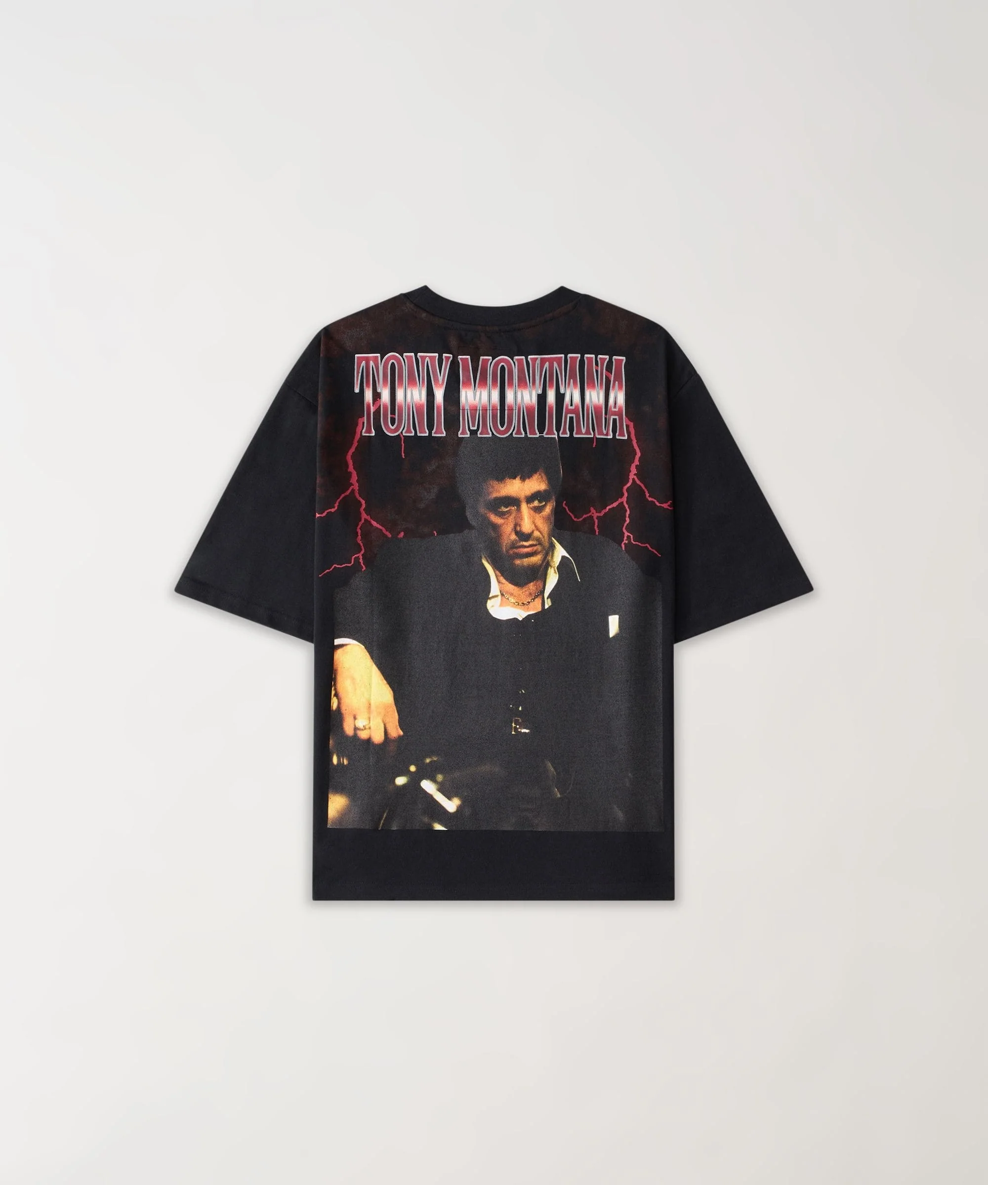 Scarface Tony Montana Front And Back Print Short Sleeve Tee - Black - Image 2