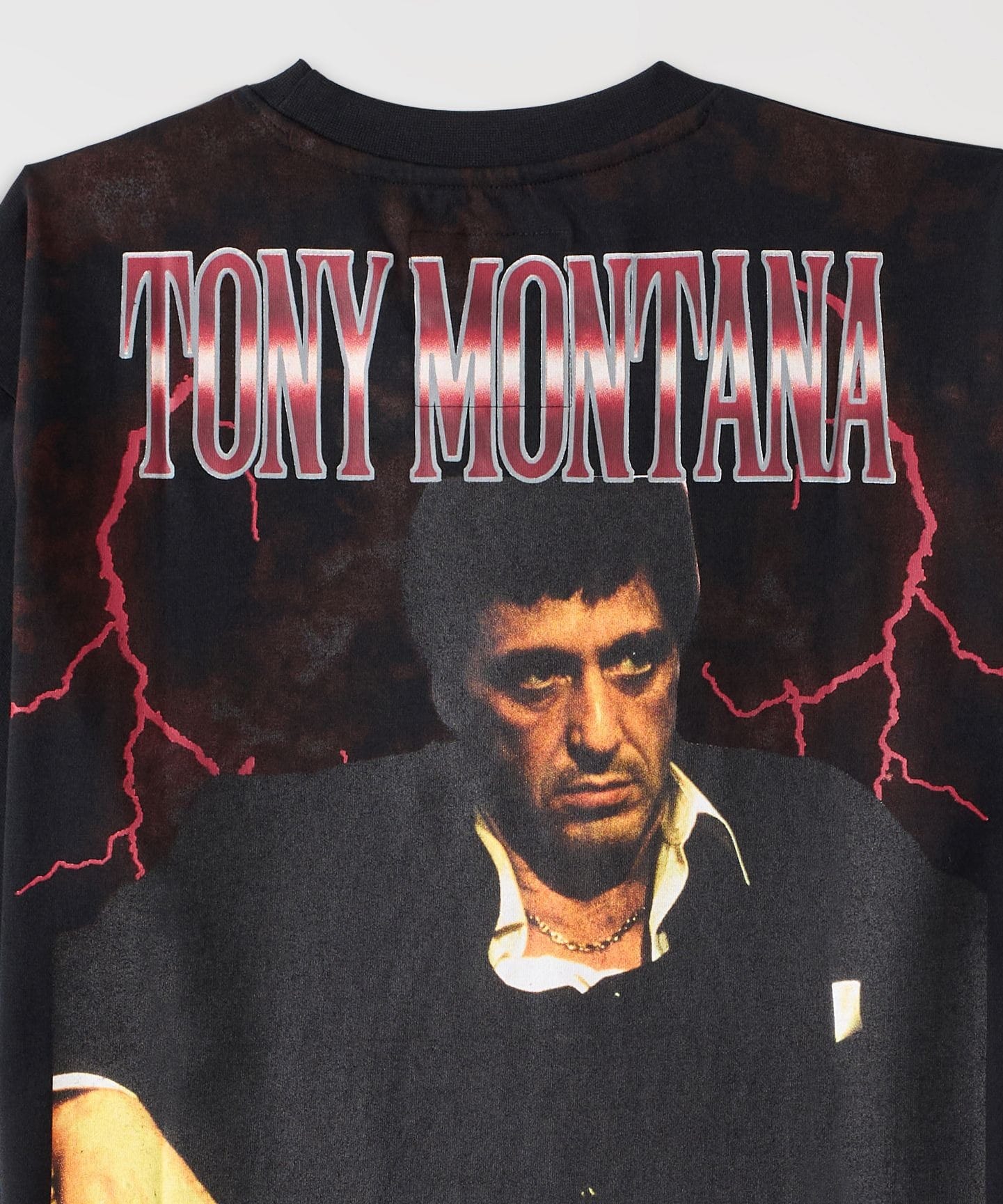 Scarface Tony Montana Front And Back Print Short Sleeve Tee - Black - Image 5