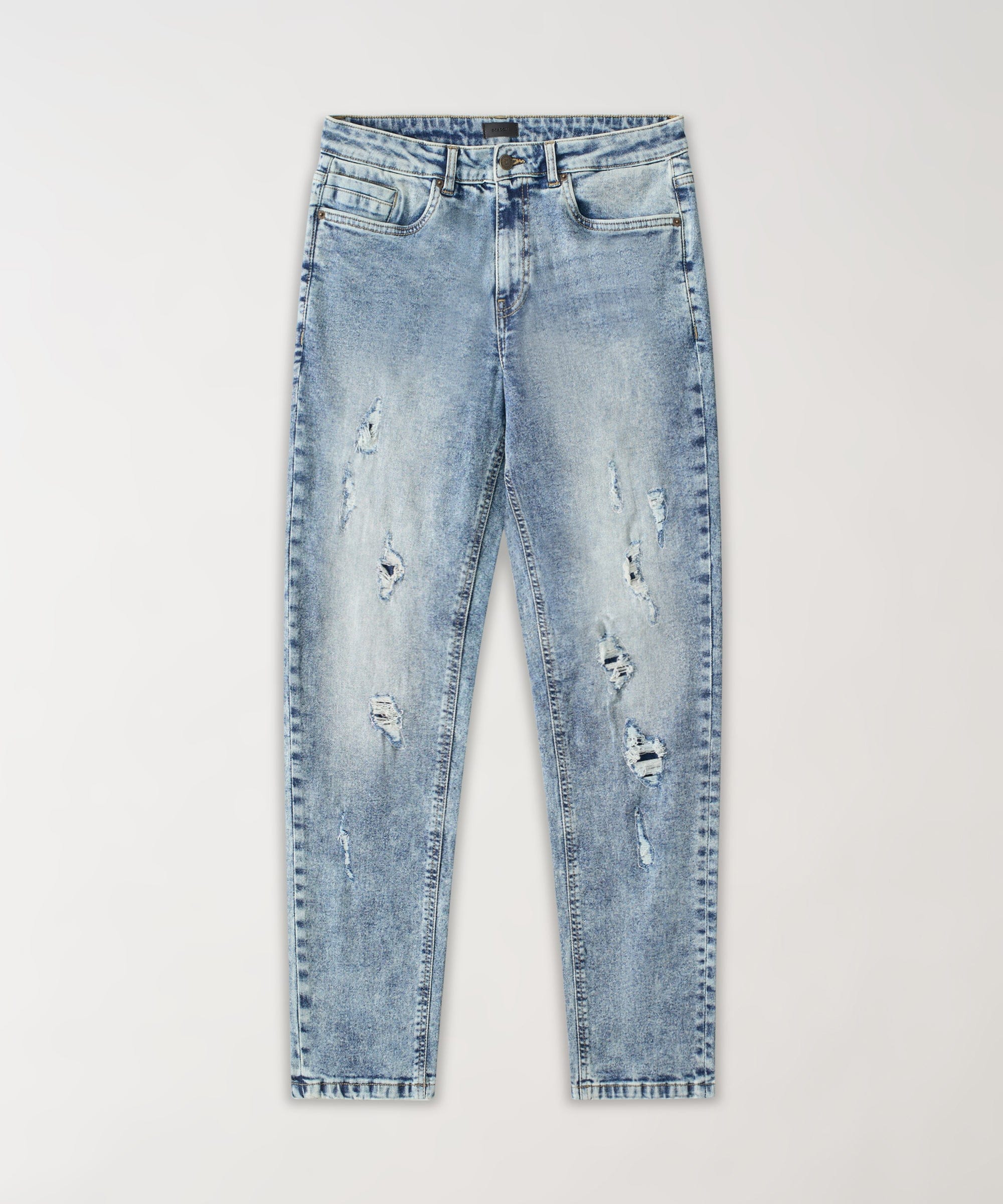Rip And Repair Light Wash Denim Jeans - Blue - Image 2