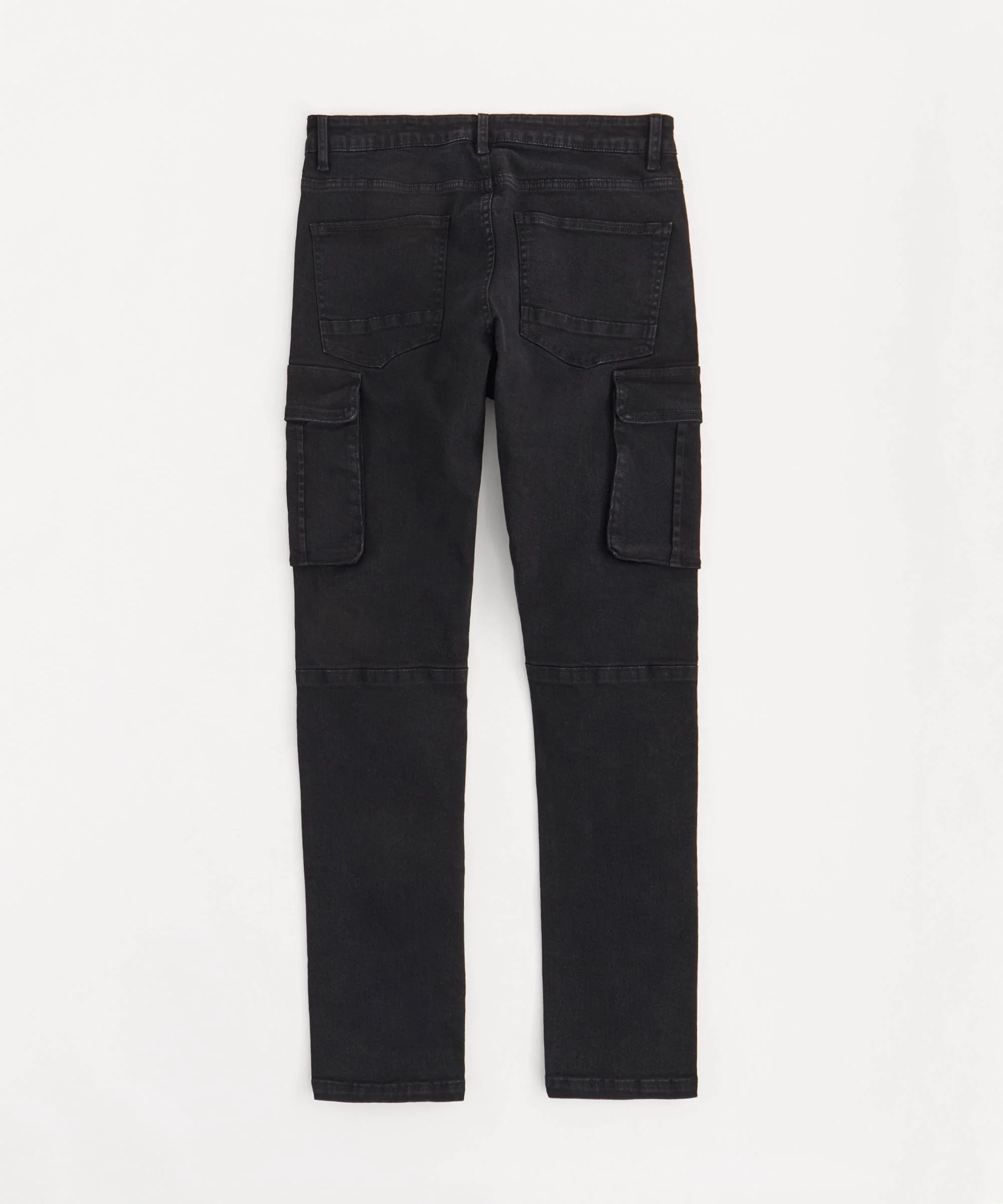 Cargo Fit Denim Pants - Black - Image 2