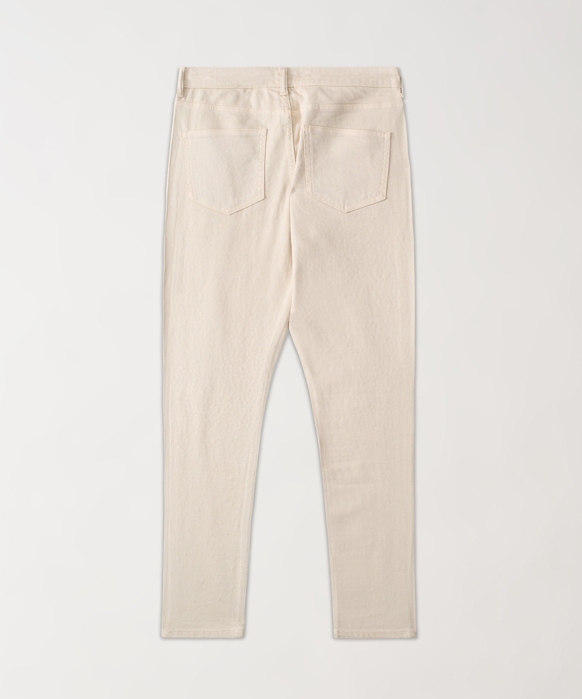 Allover Rhinestone Denim Jeans - Cream - Image 3