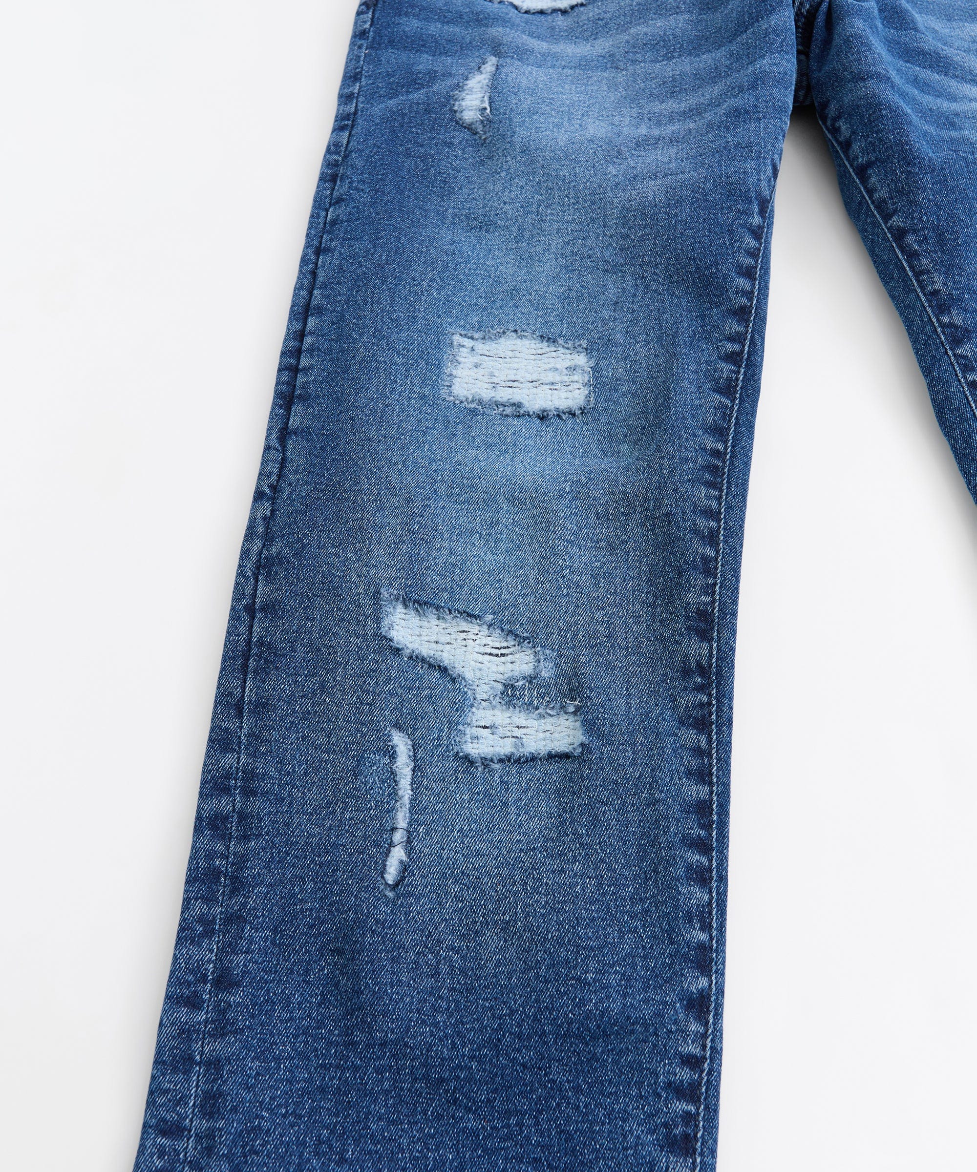 Rip And Repair Denim Jeans - Medium Blue - Image 2