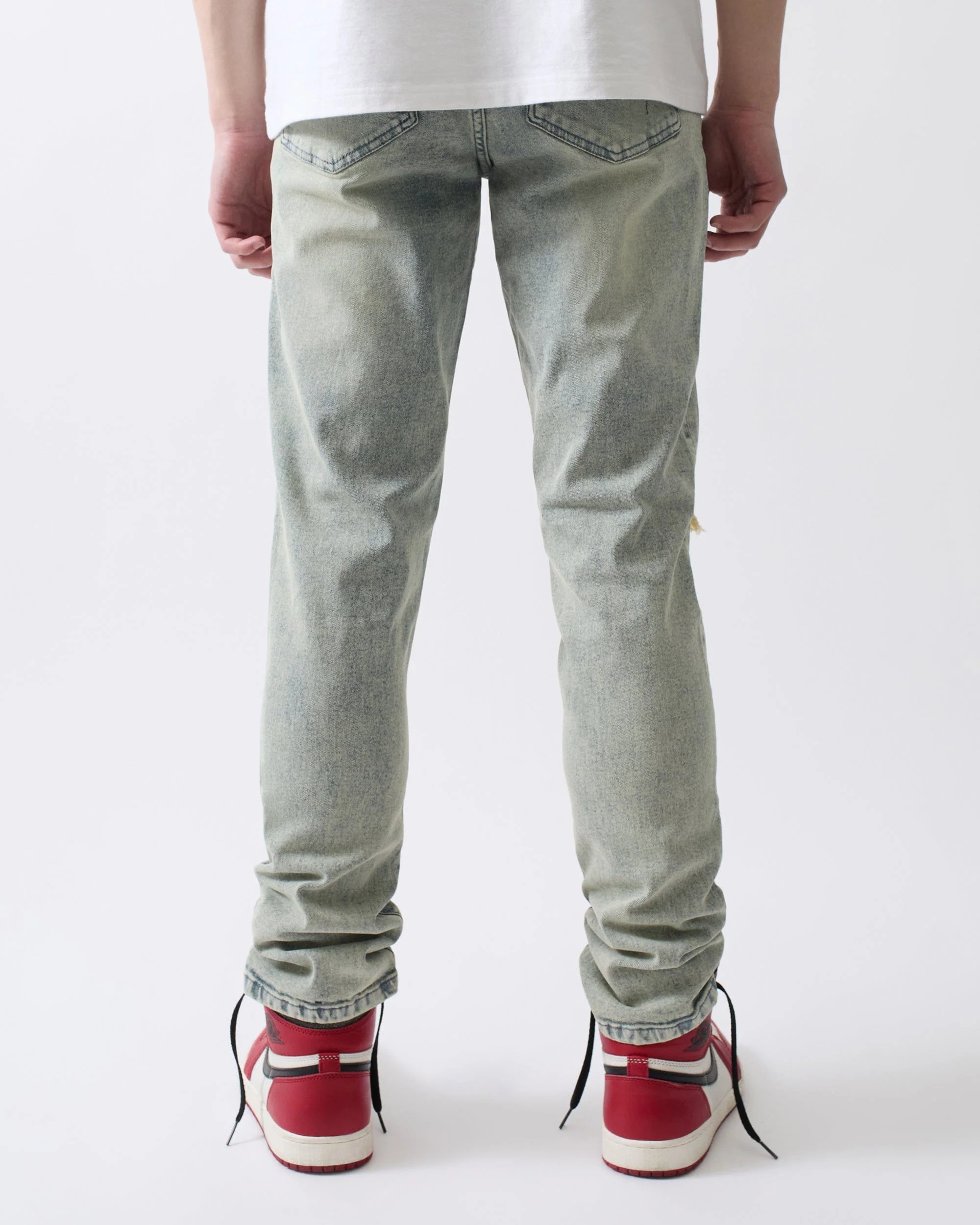 Ripped And Repaired Denim Jeans - Blue - Image 4