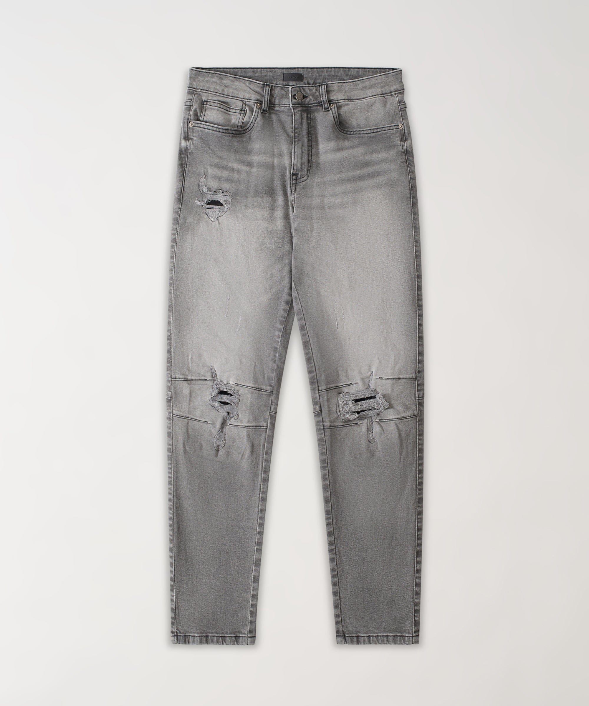 Ripped Knee Denim Jeans - Grey - Image 2