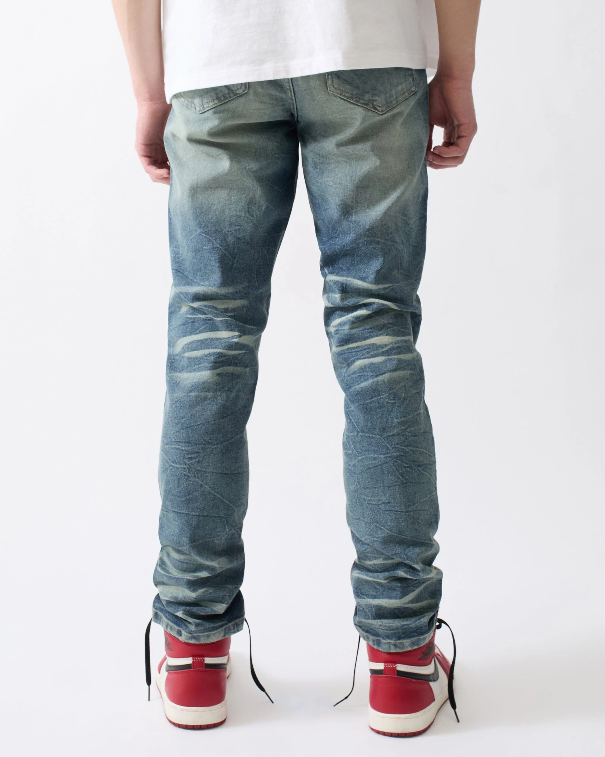 Ripped And Repaired Denim Pants - Blue - Image 4