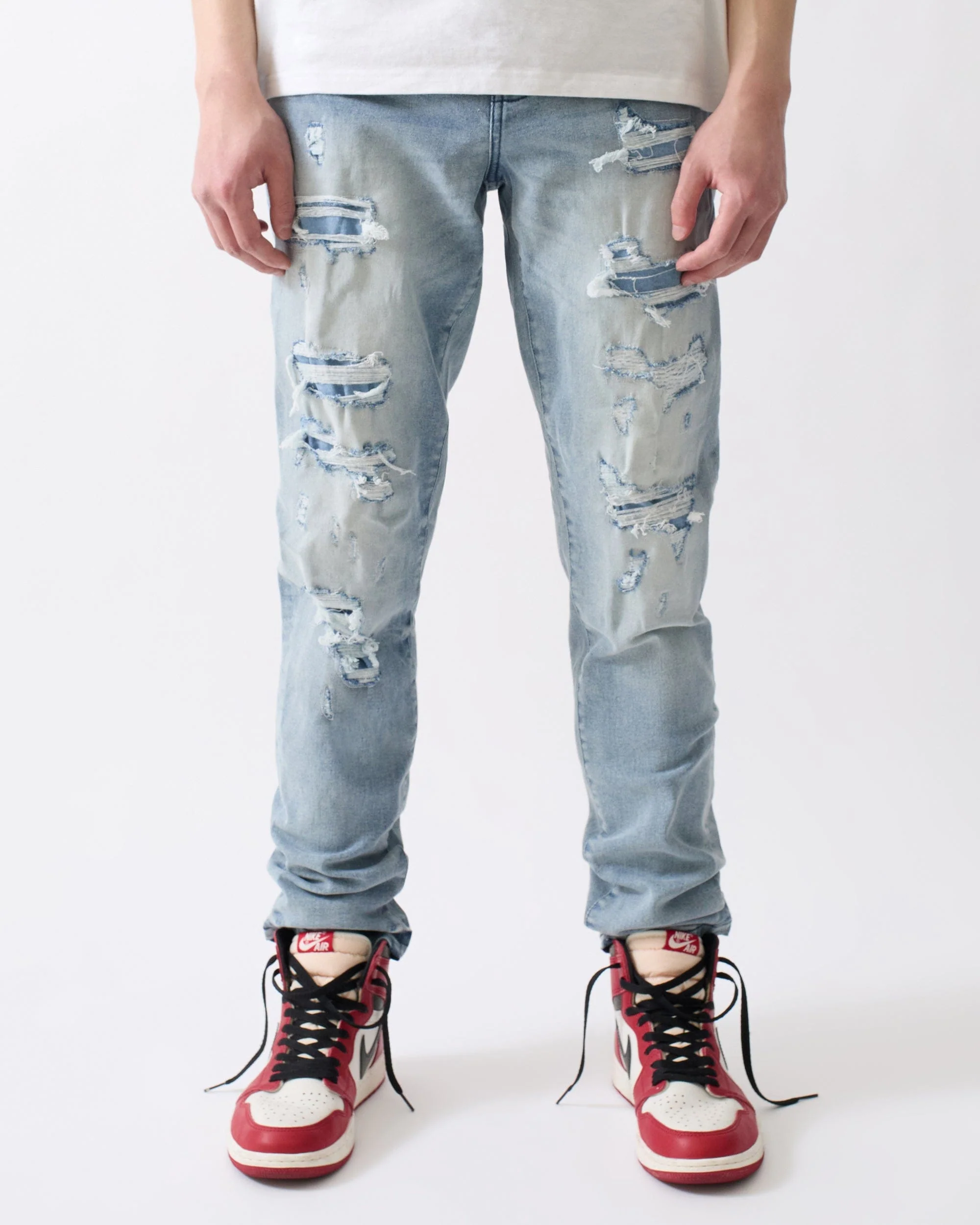 Ripped Denim Pants - Blue