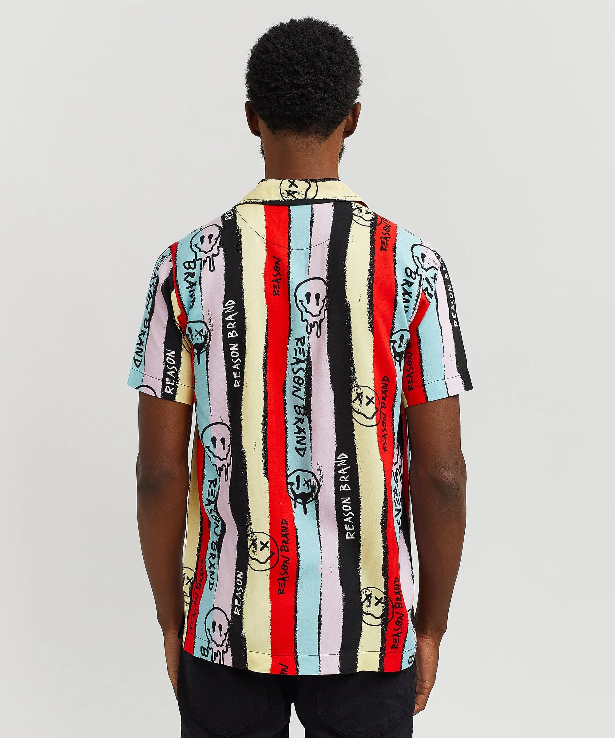 Smiley Face Allover Print Short Sleeve Shirt - Image 2