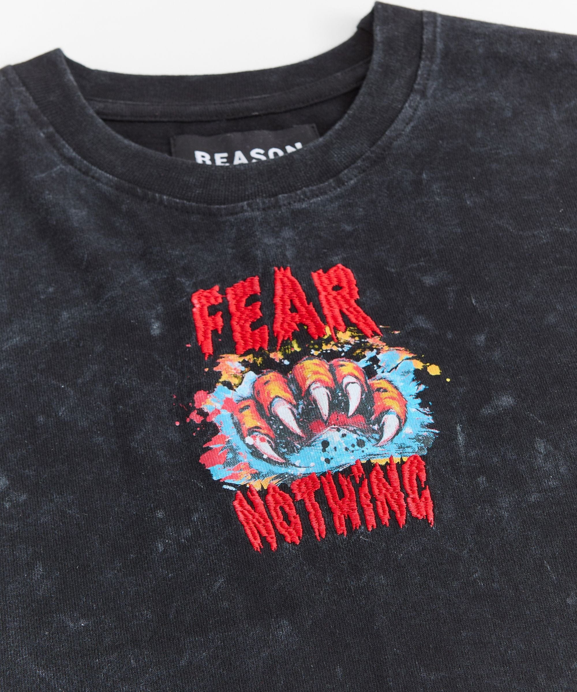 Stay Wild Embroidered Short Sleeve Tee - Charcoal - Image 3