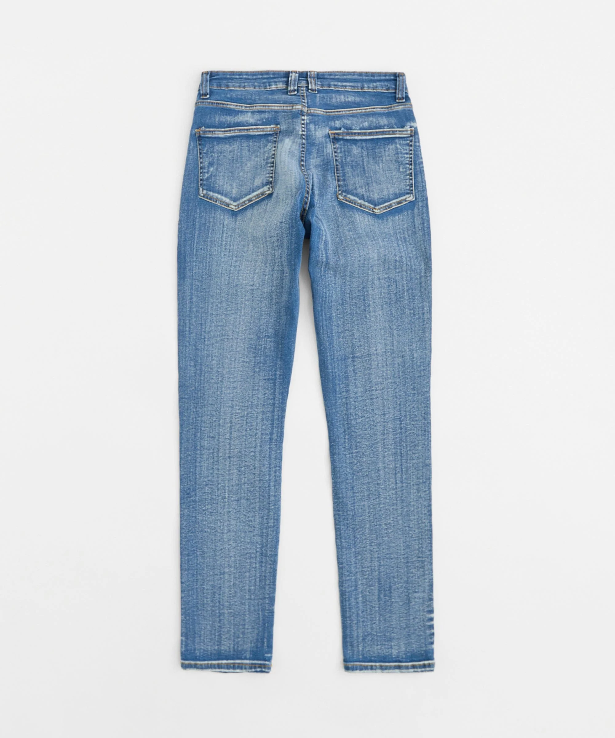 Stoned Out Rhinestone Denim Jeans - Light Blue - Image 3