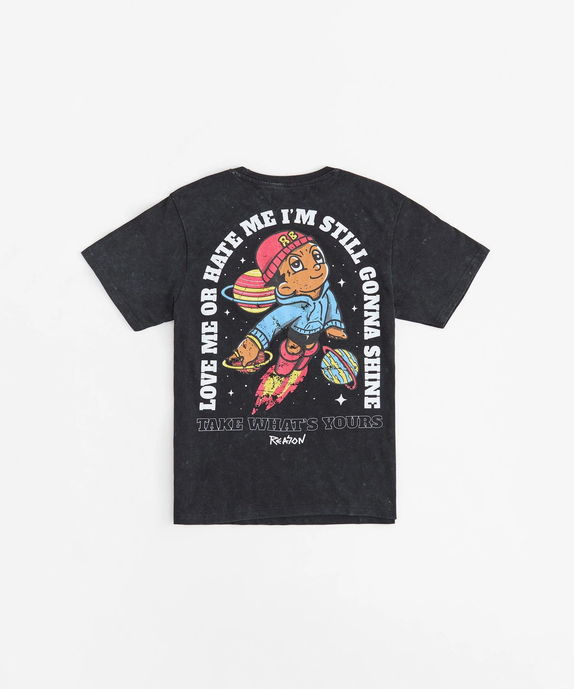 Take What's Yours Embroidered Short Sleeve Tee - Charcoal