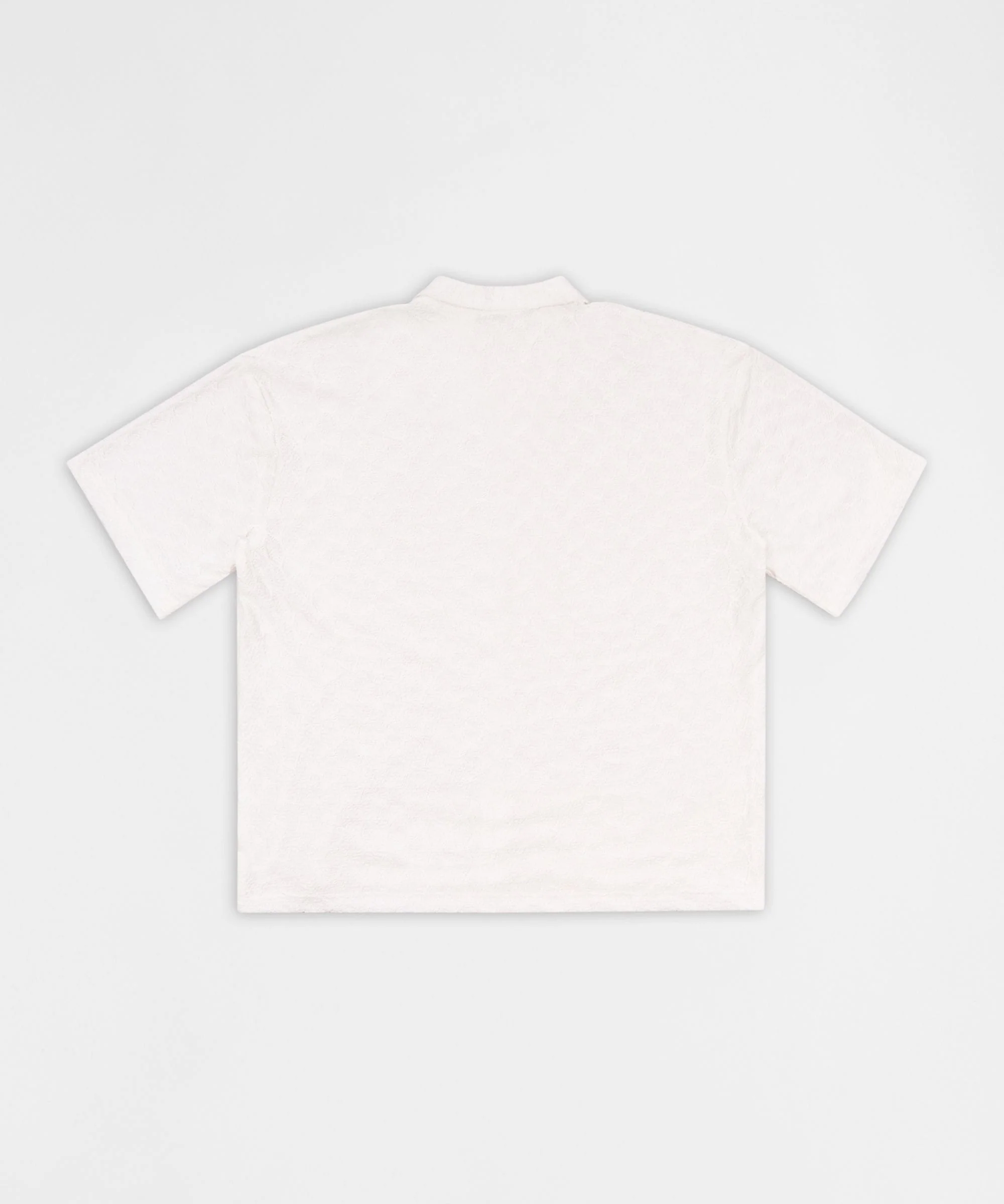 Textured Honey Comb Button Down Shirt - White - Image 3