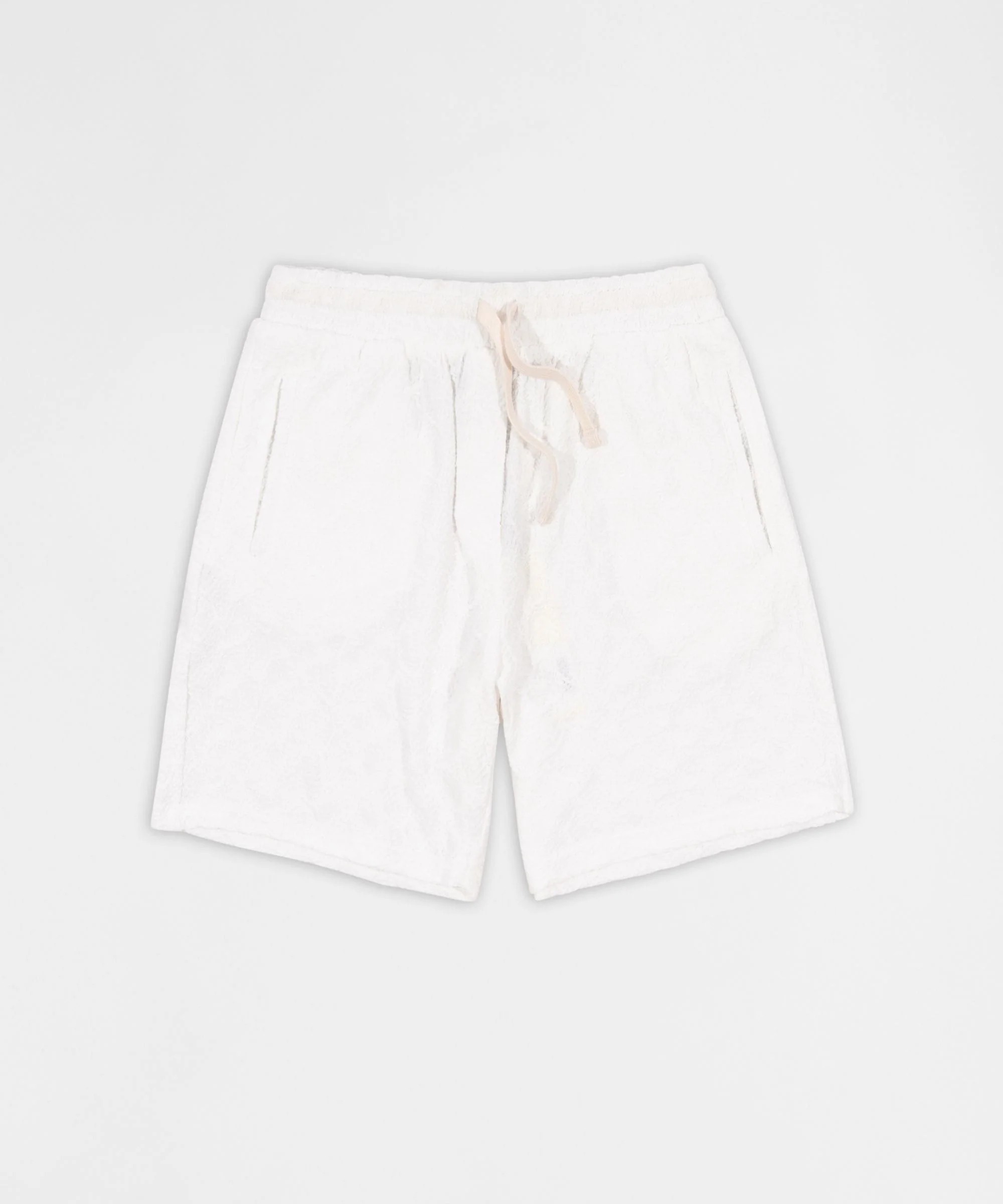 Textured Honey Comb Short - White