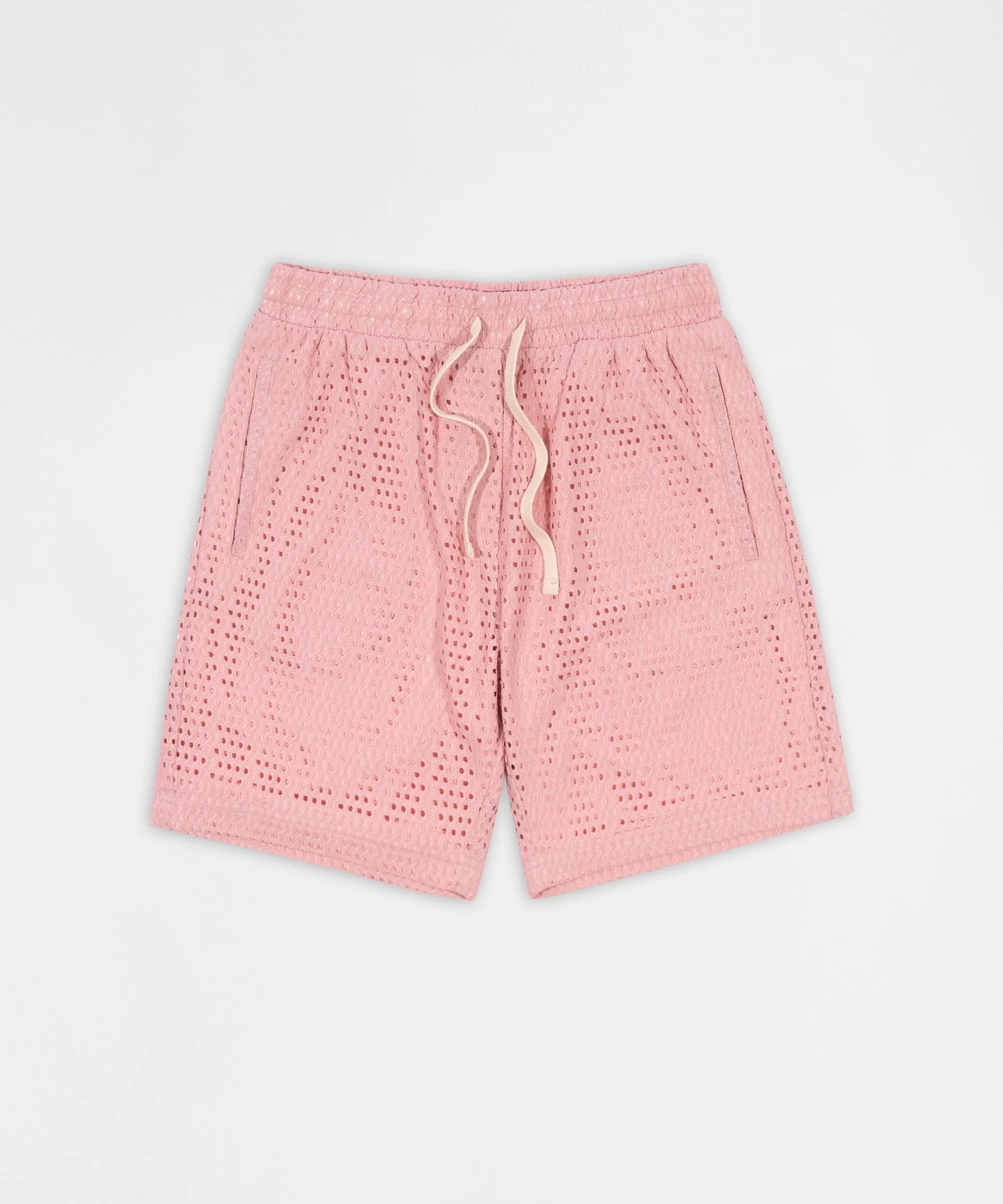 Textured Micro Hole Woven Short - Pink