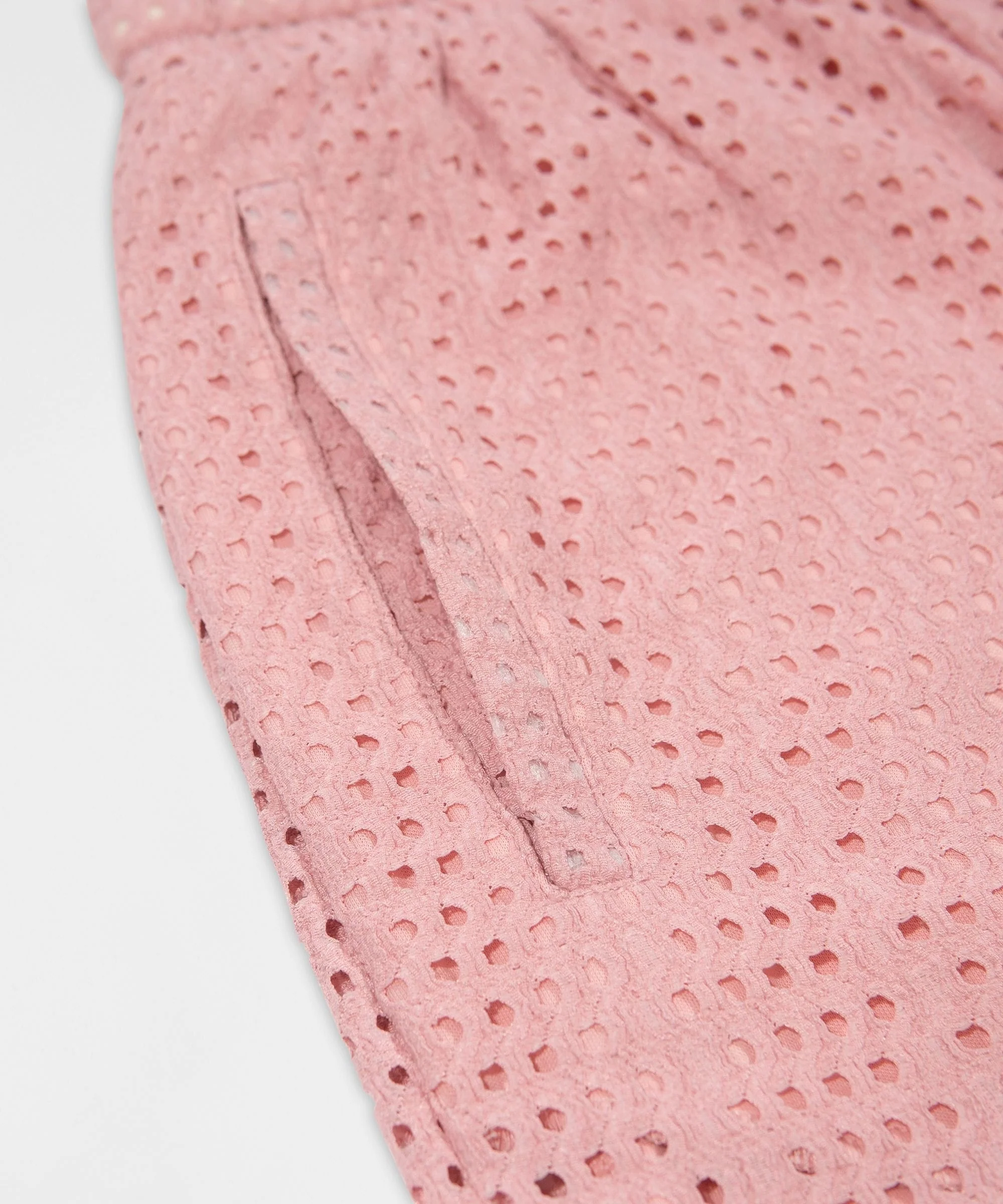 Textured Micro Hole Woven Short - Pink - Image 3